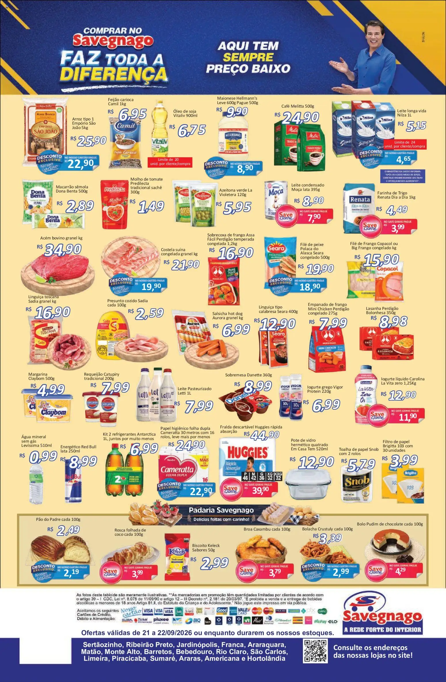 Savegnago Folheto - válido de 21/09/2026 | Página: 2 | Produtos: Coco, Salsicha, Papel higiênico, Margarina