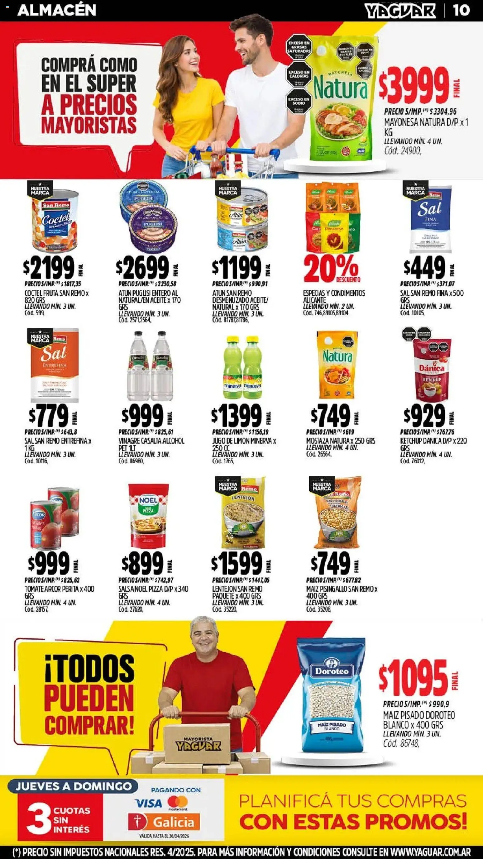 Yaguar - Oferta Semanal San Juan │ válido desde el 11.05.2026 | Página: 10 | Productos: Vinagre, Ketchup, Sal, Tomate
