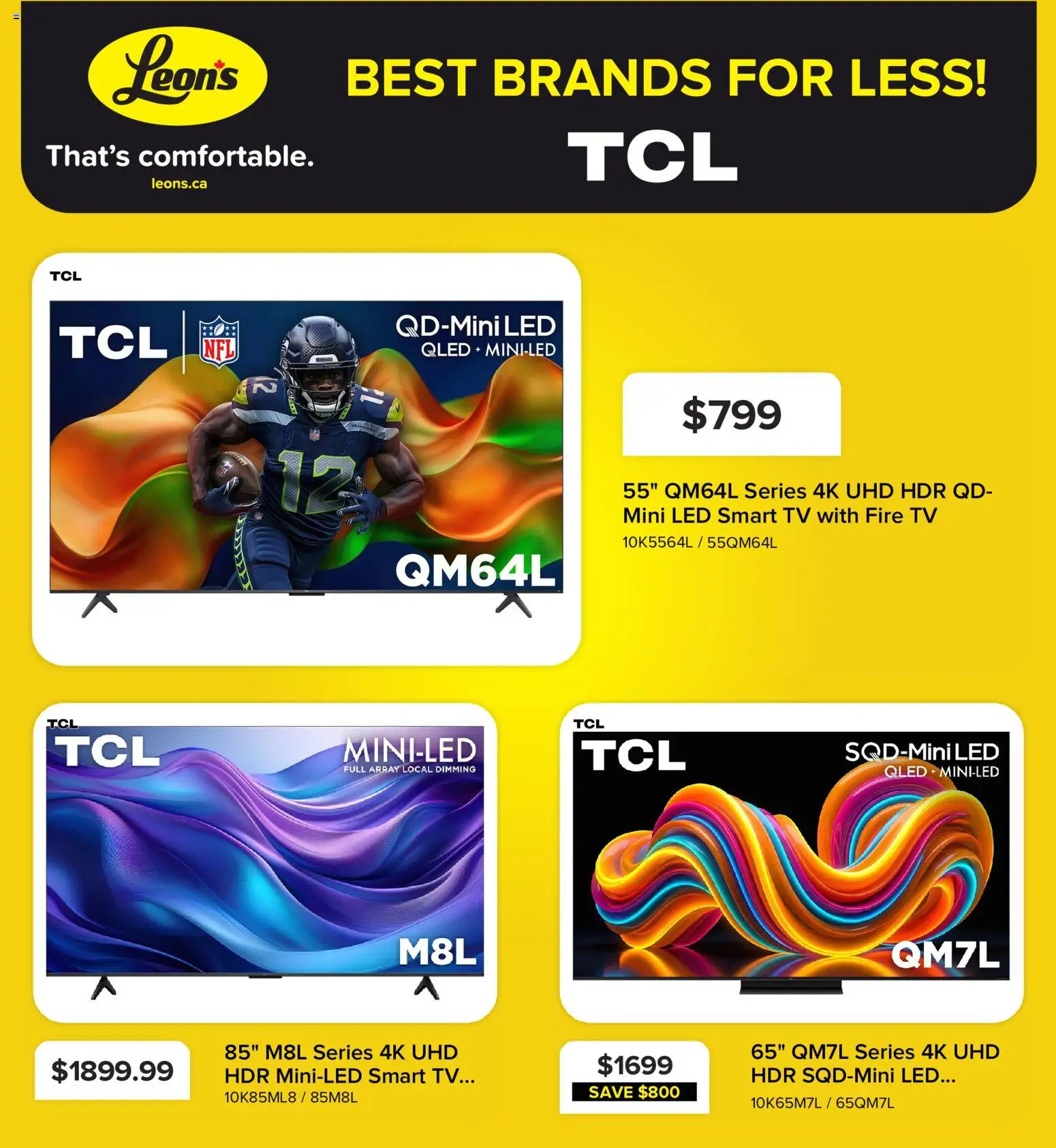 Leon's flyer valid from Oct 1, 2026 | Page: 9 | Products: Tv