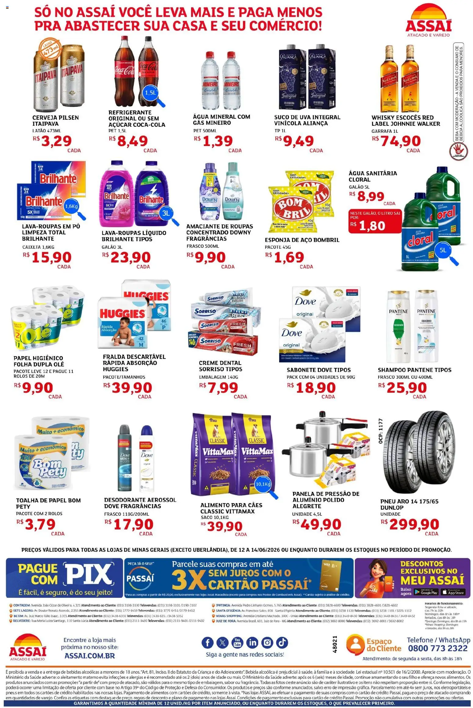 Assaí Atacadista Folheto - válido de 12.06.2026 | Página: 2 | Produtos: Pó, Panela, Suco, Creme