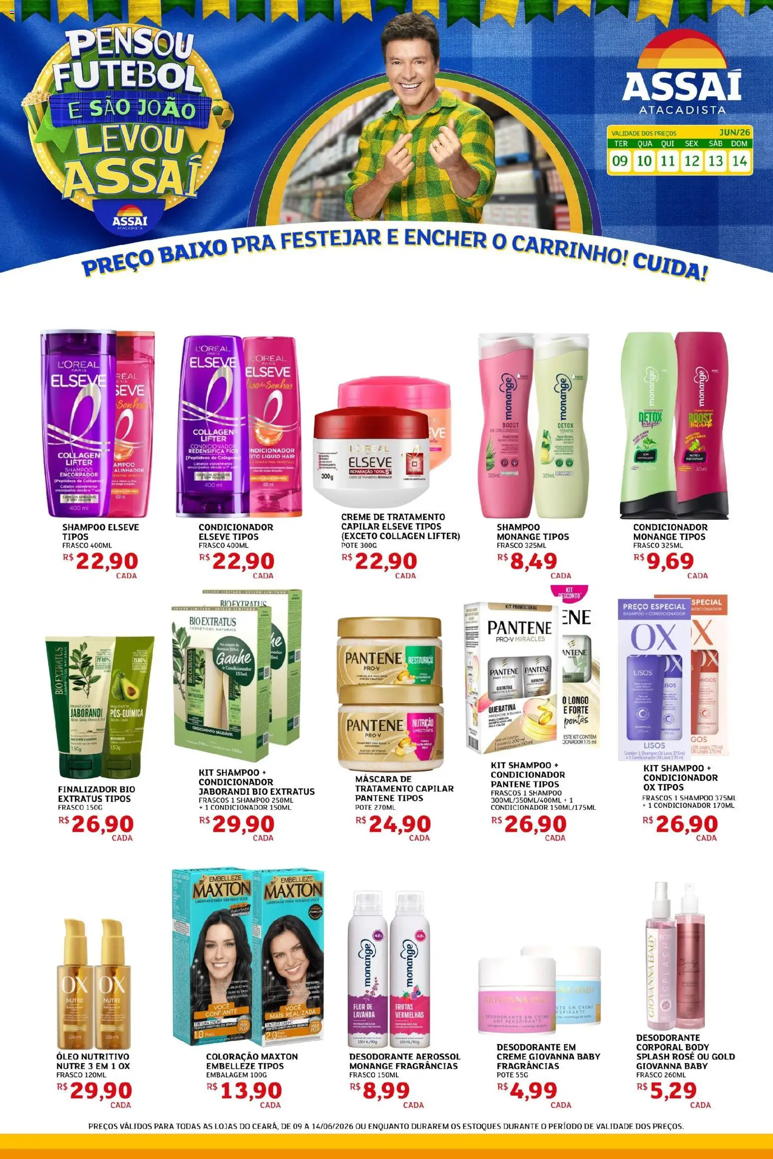 Assaí Atacadista Folheto - válido de 09.06.2026 | Página: 1 | Produtos: Shampoo, Colágeno, Desodorante, Body