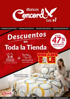 Vista previa de Colchas Concord Dreams Sale, nuevo folleto de la tienda, válido en México a partir del 25.05.2026