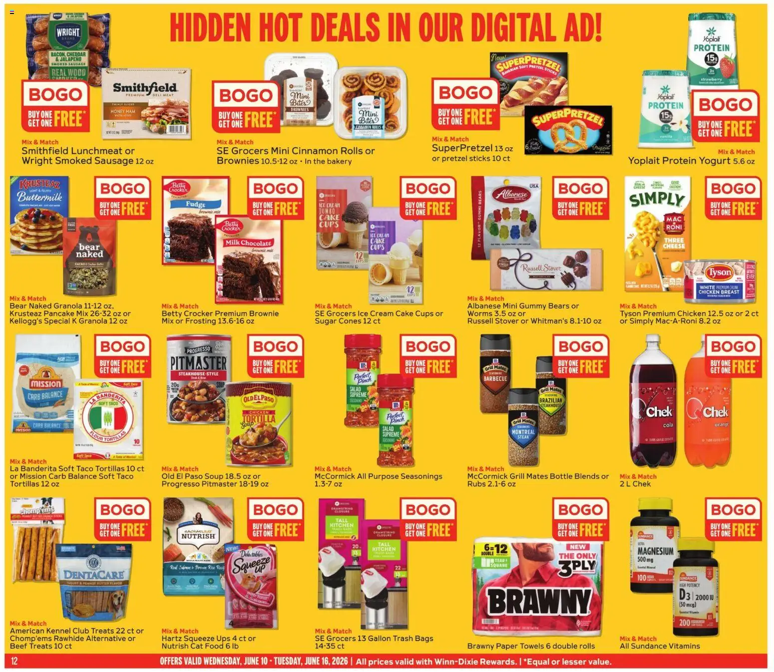 Winn Dixie Weekly Ad - valid from 10.06.2026 | Page: 12 | Products: Cream, Salad, Sugar, Cream Cake