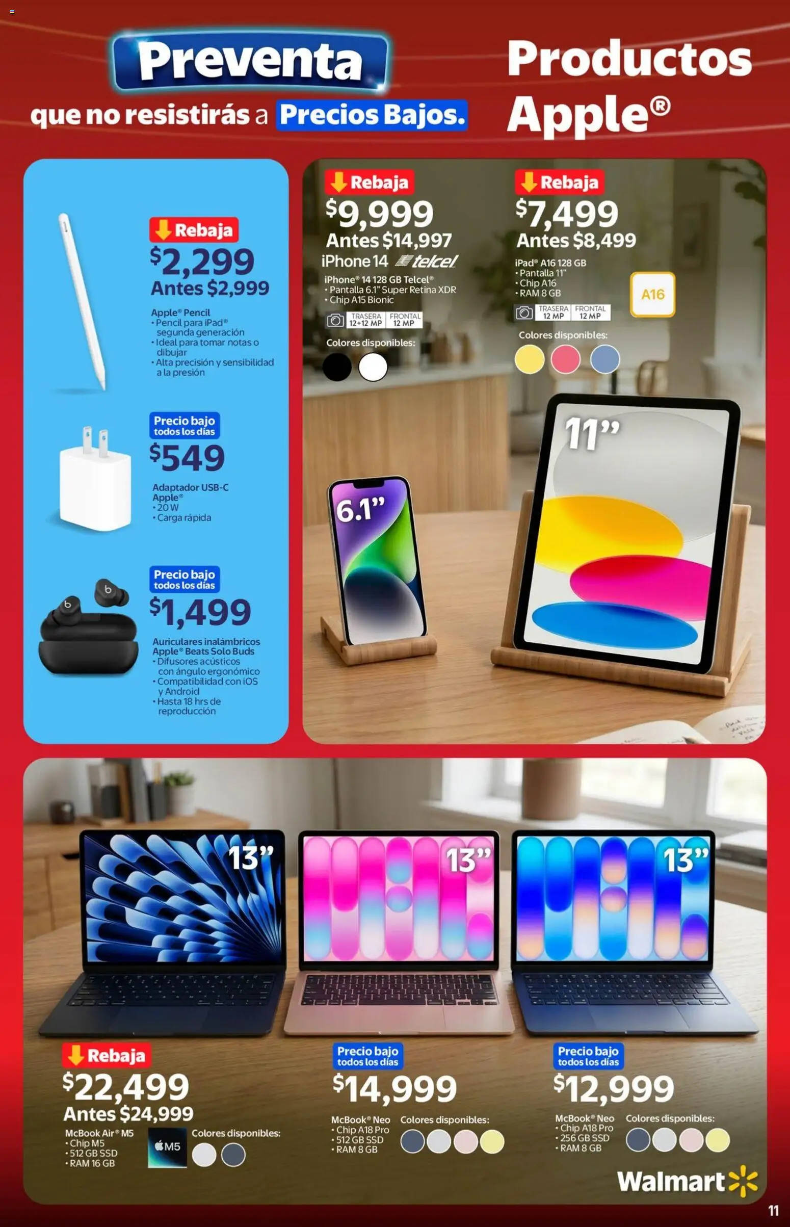 Nuevas ofertas de Walmart válidas en toda la República Mexicana desde el 22.05.2026. ¡Encuentra las mejores ofertas en Walmart folleto Preventa gue no resistirás a precios bajos! | Página: 11