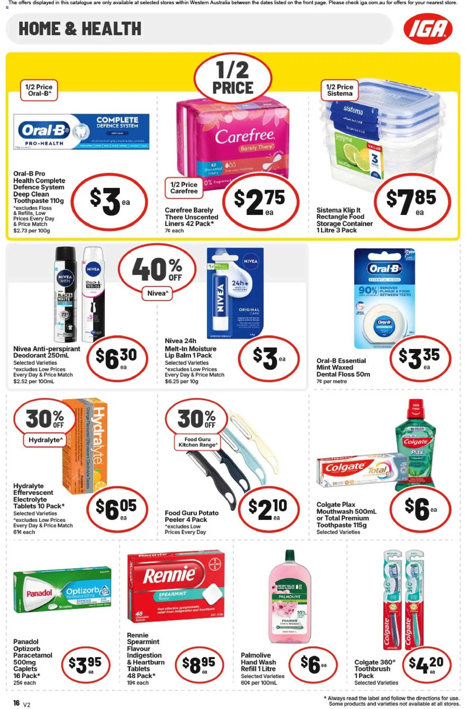 IGA catalogue - valid from 15.04.2026 | Page: 16 | Products: Antiperspirant, Toothbrush, Tablets, Hand wash