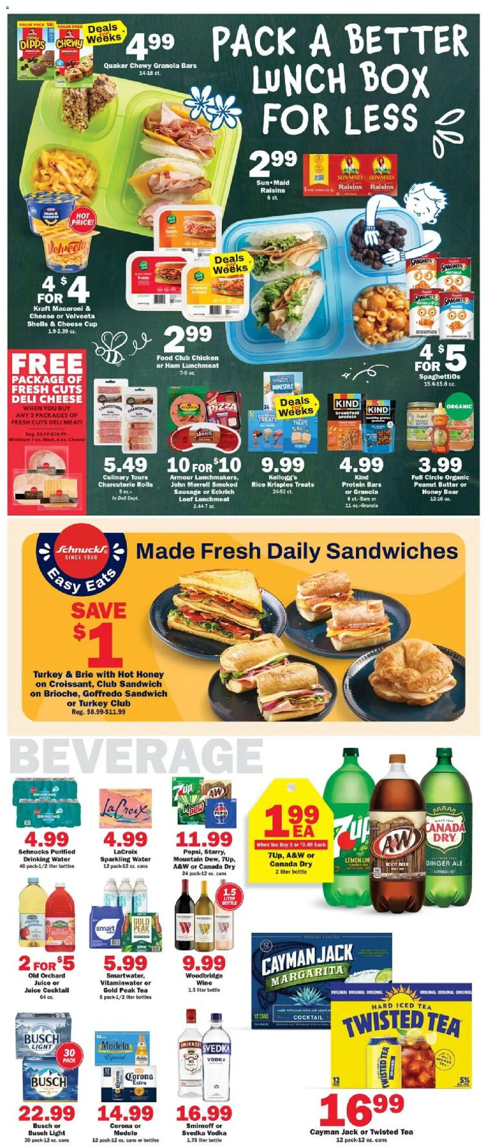 Schnucks Weekly Ad - valid from 08/12/2026 | Page: 3 | Products: Turkey, Juice, Tea, Water