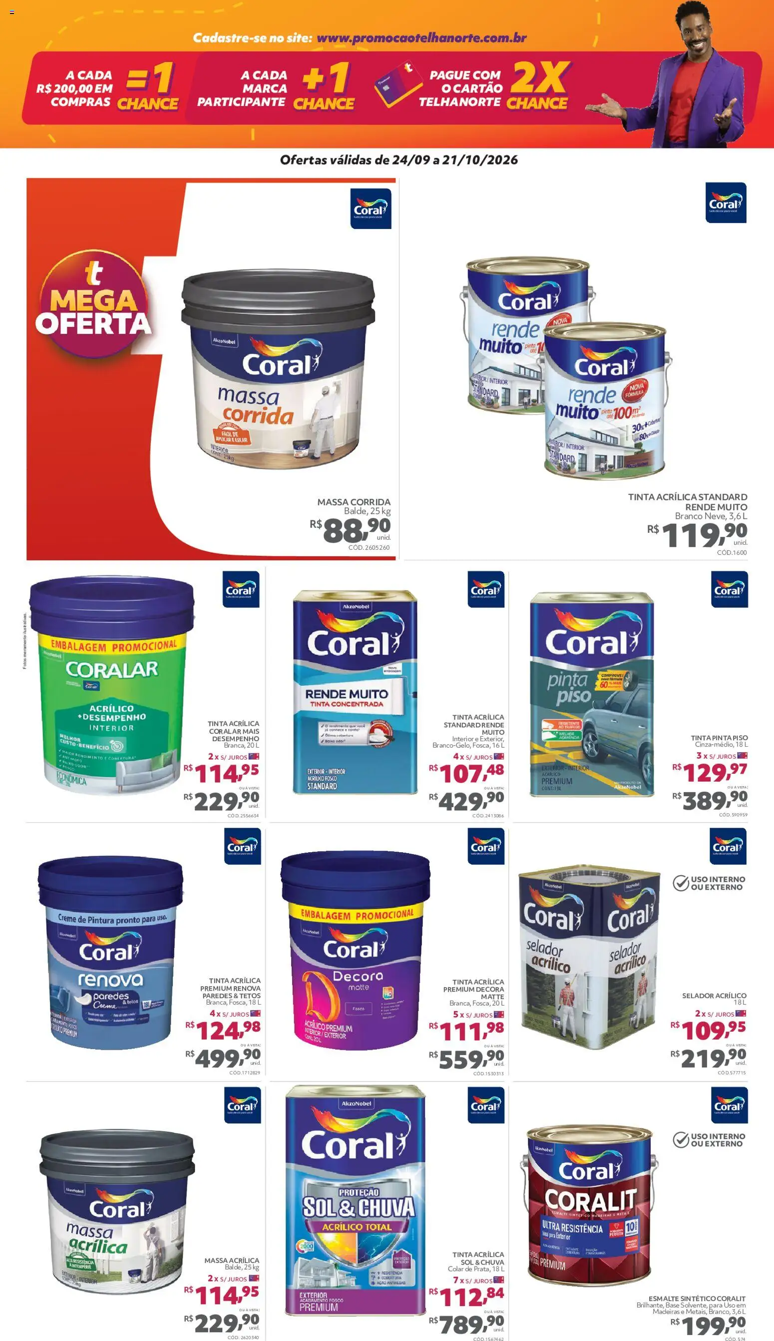 Telhanorte Folheto - válido de 24/09/2026 | Página: 10 | Produtos: Madeiras, Massa acrílica, Colar, Creme