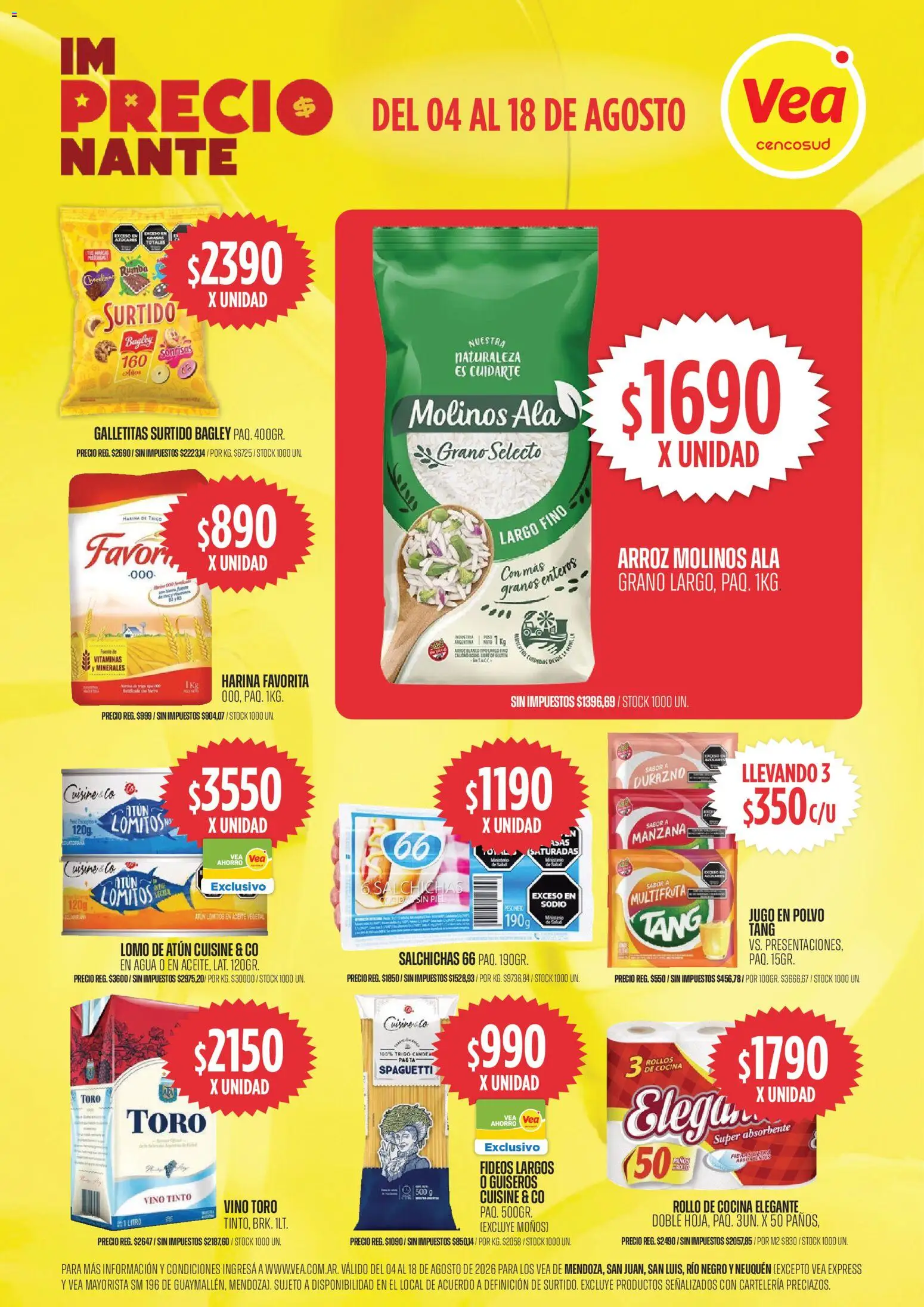 Vea ofertas │ válido desde el 04/08/2026 | Página: 1 | Productos: Galletitas, Durazno, Manzana, Fideos