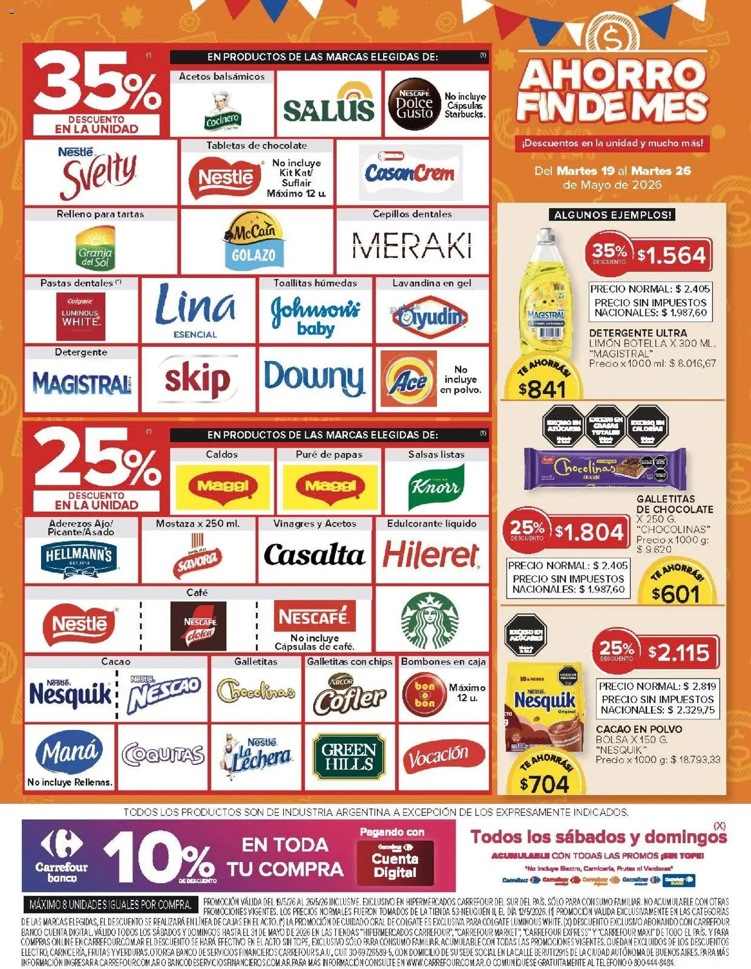 Carrefour - AHORRO FINDE MES │ válido desde el 19.05.2026 | Página: 7 | Productos: Caja, Detergente, Limón, Té