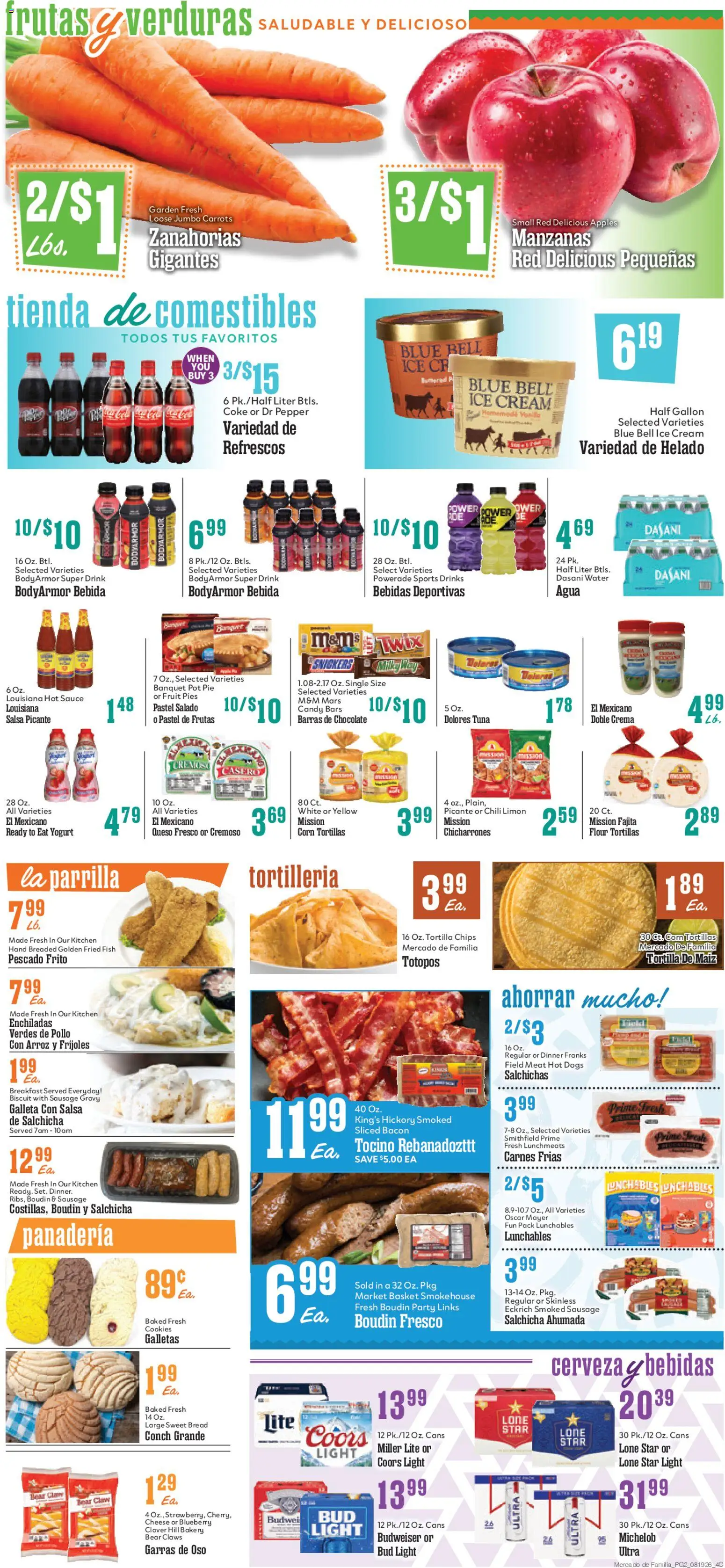 Market Basket Mercado de Familia Weekly Ad - valid from 08/19/2026 | Page: 2 | Products: Candy, Cookies, Fruit, Hot Dogs