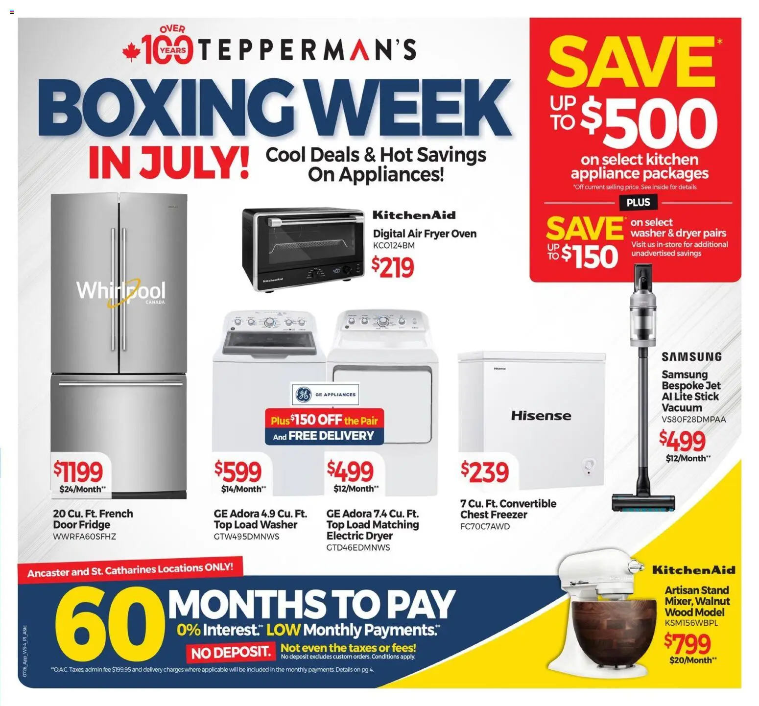 Tepperman's flyer valid from Jul 17, 2026 | Page: 9 | Products: Freezer, Dryer, Oven, Fryer