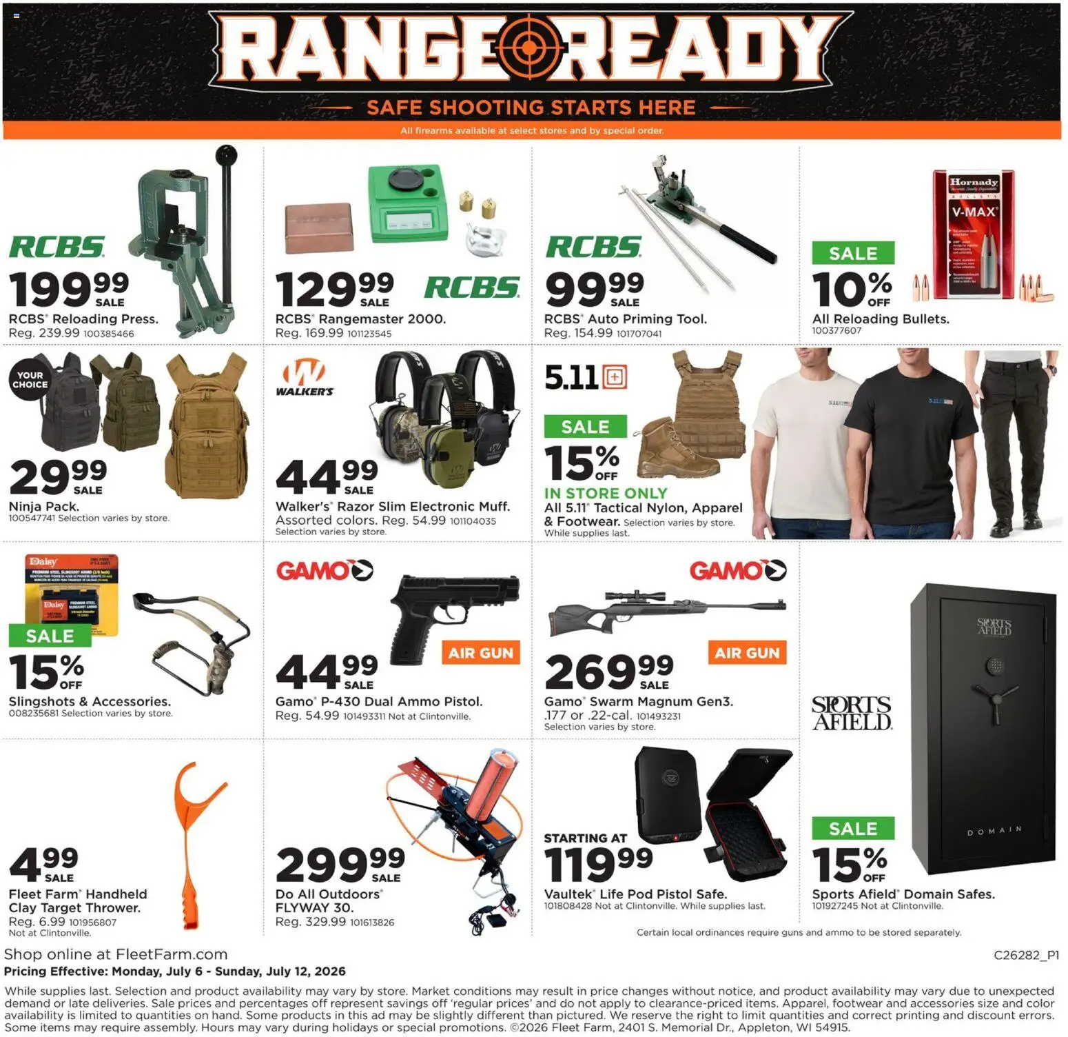 Mills Fleet Farm Weekly Ad - valid from 07/06/2026 | Page: 8 | Products: Safe, Gun, Ammo