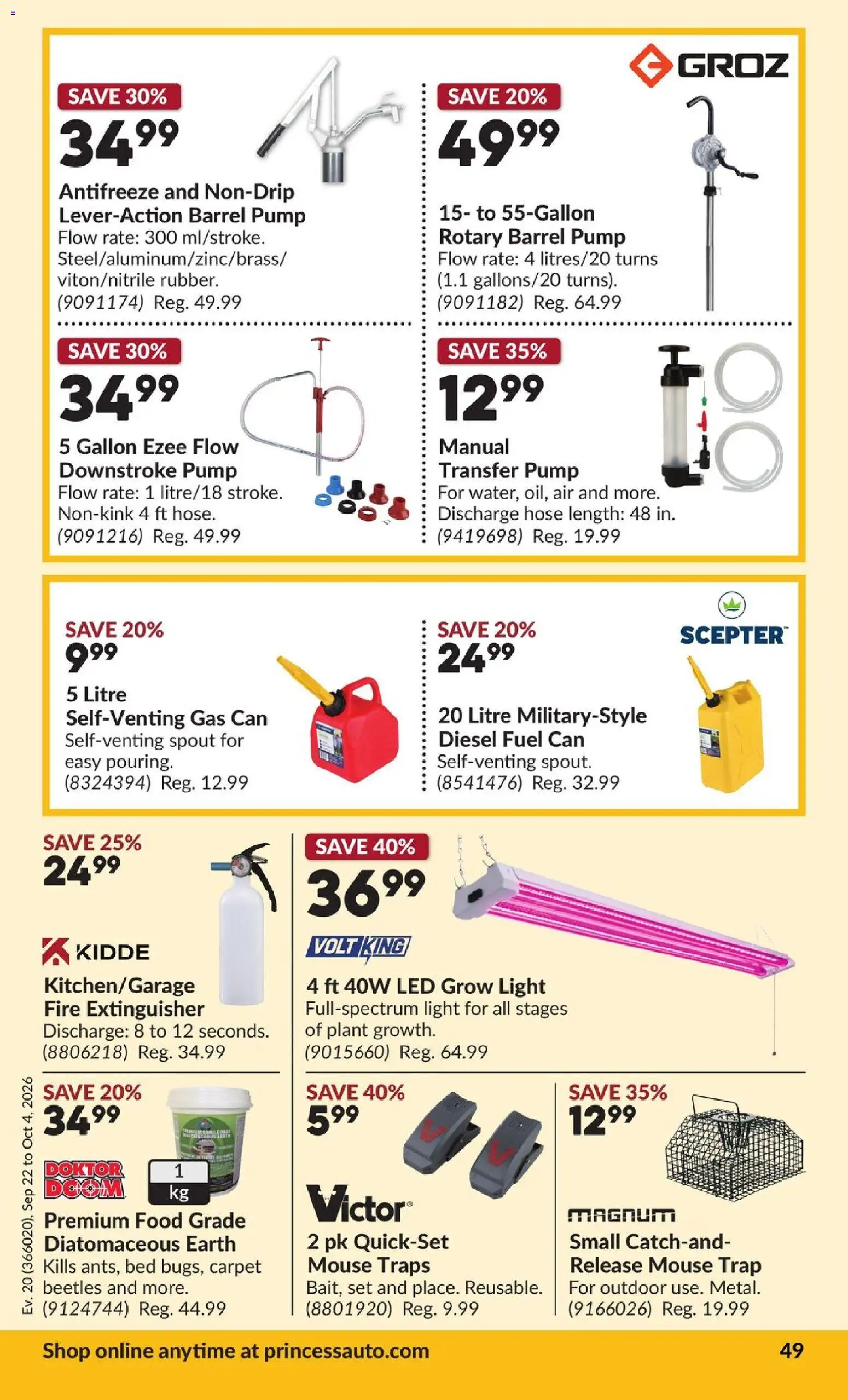 Princess Auto flyer valid from Sep 22, 2026 | Page: 54