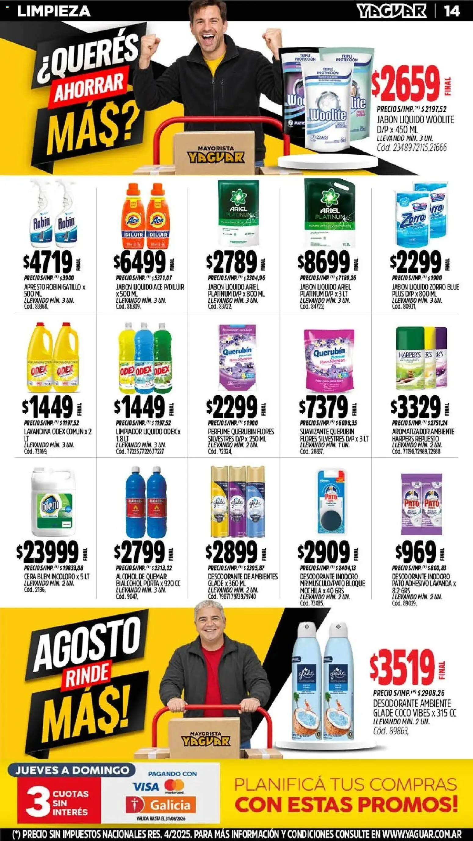 Yaguar - Oferta Semanal Parque Chacabuco │ válido desde el 17/07/2026 | Página: 15 | Productos: Lavandina, Coco, Alcohol, Suavizante