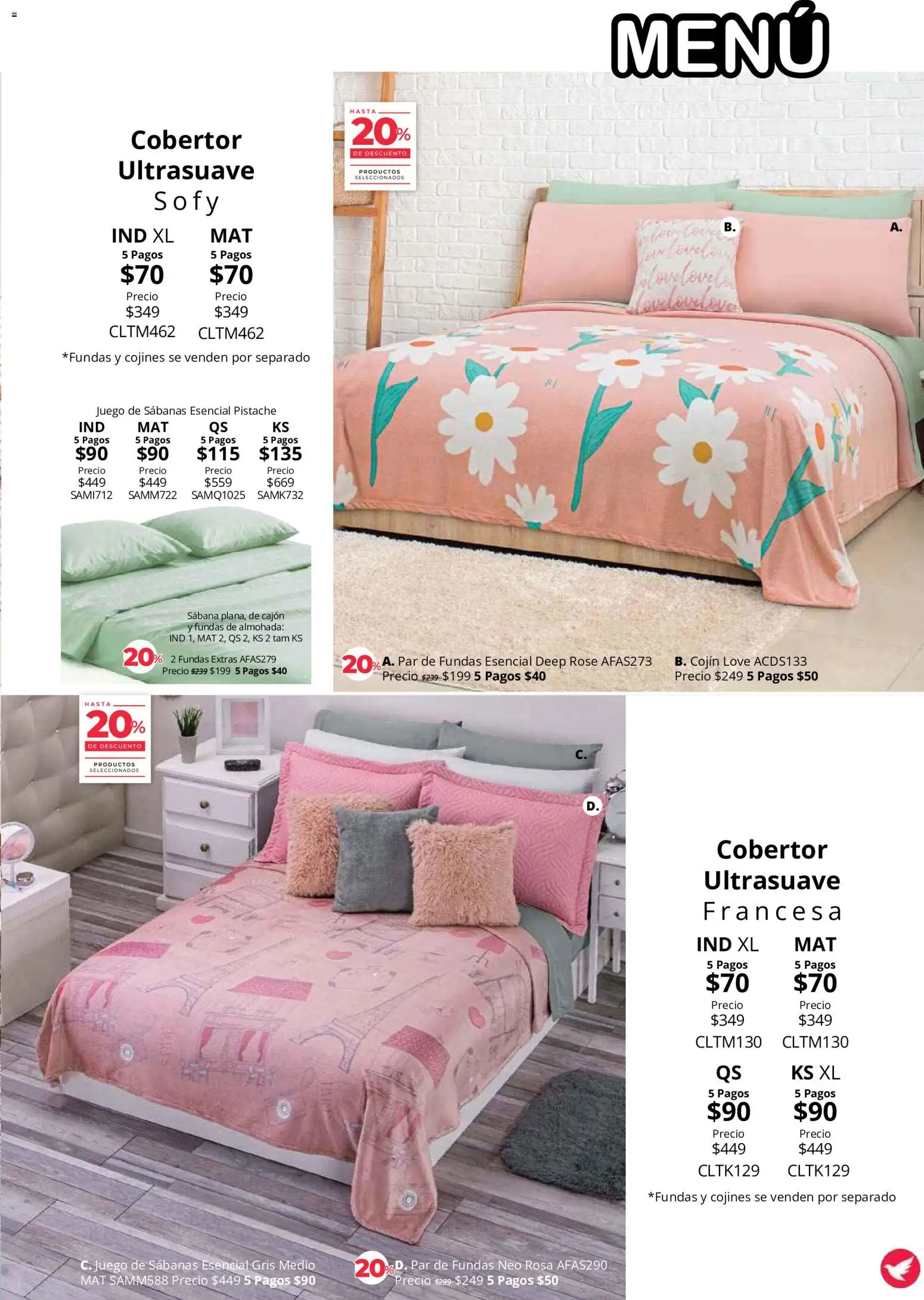 Nuevas ofertas de Colchas Concord válidas en toda la República Mexicana desde el 01/08/2026. ¡Encuentra las mejores ofertas en Colchas Concord catálogo Colección Cobertor! | Página: 112 | Productos: Cobertor, Juego, Almohada, Sabanas