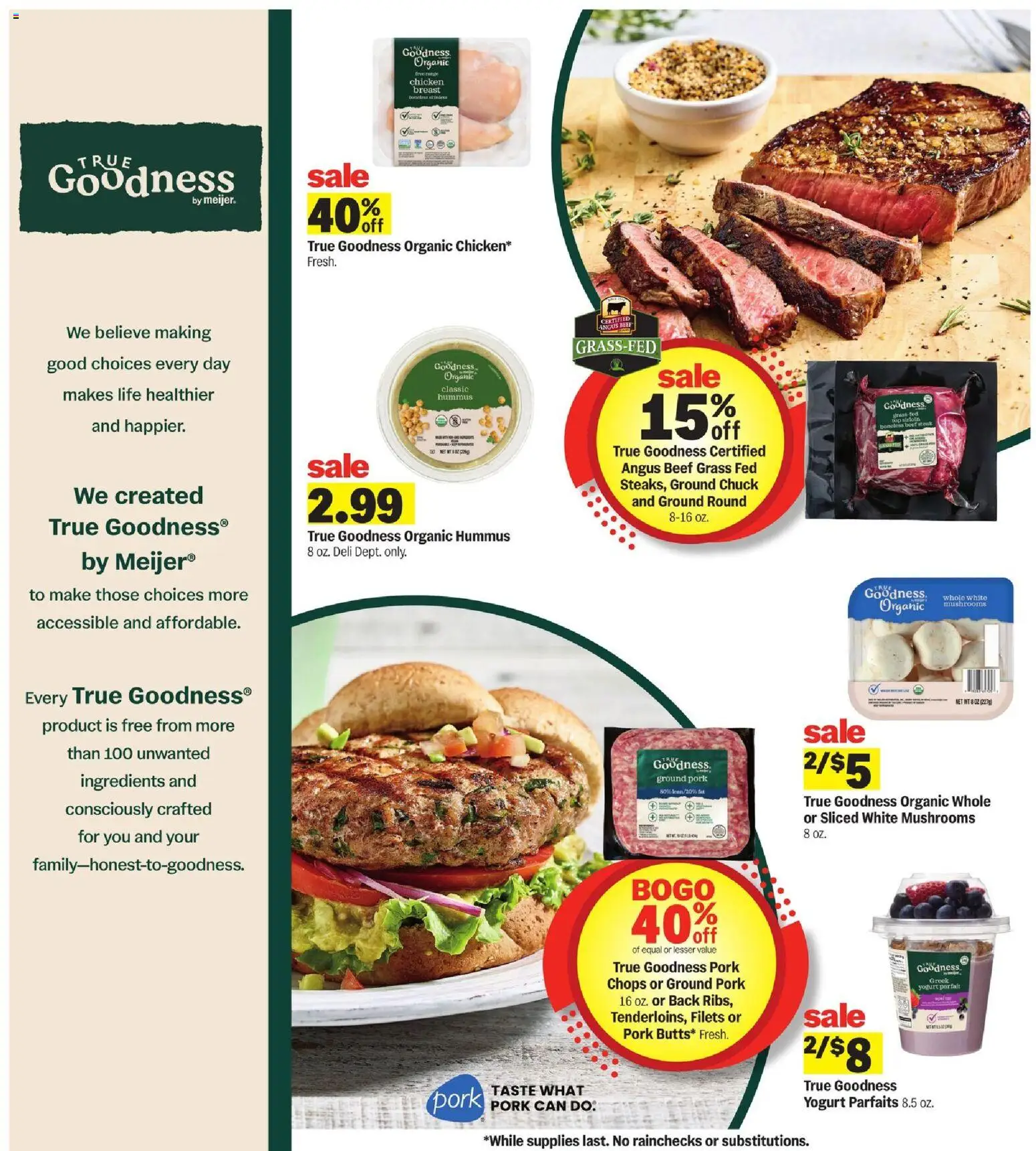 Meijer Weekly Ad - MI - valid from 07/29/2026 | Page: 21 | Products: Mushrooms, Yogurt, Pork, Beef
