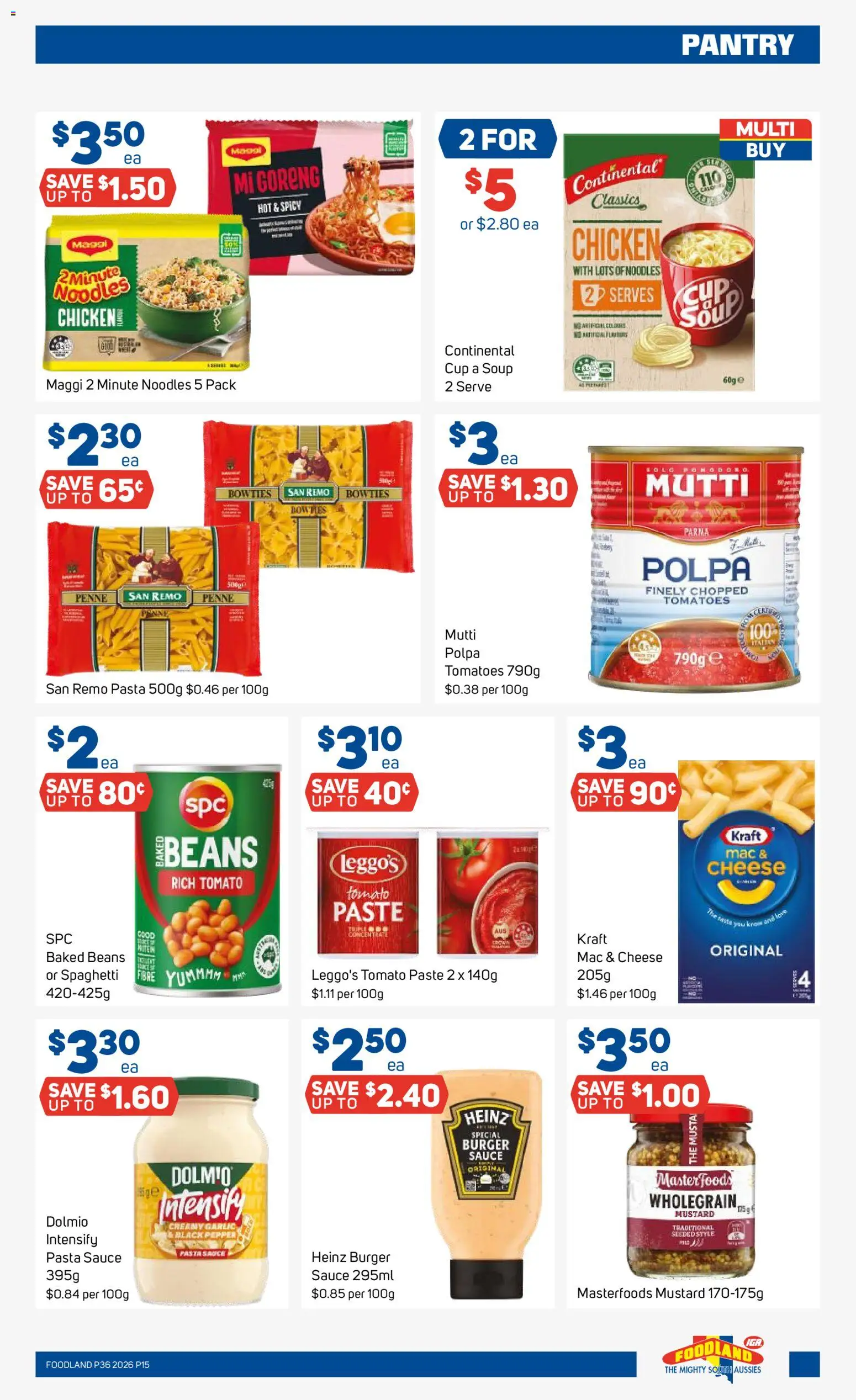 Foodland catalogue - valid from 02/09/2026 | Page: 15 | Products: Mustard, Soup, Tomato, Beans