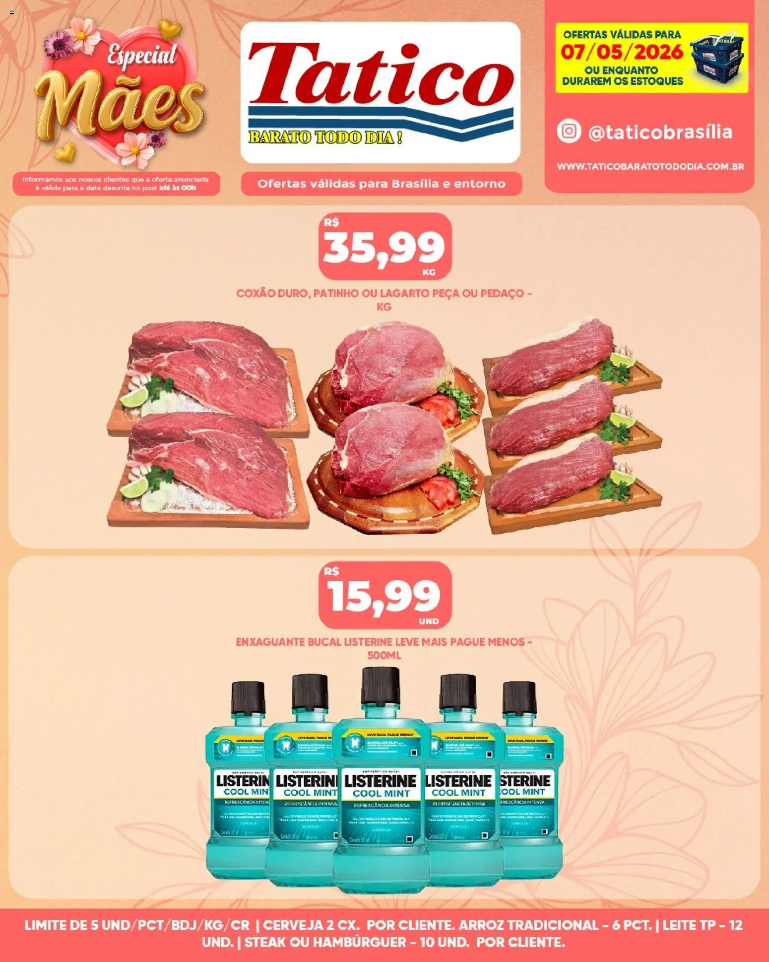 Tatico Folheto - válido de 07.05.2026 | Página: 11 | Produtos: Enxaguante bucal, Leite, Cerveja, Arroz