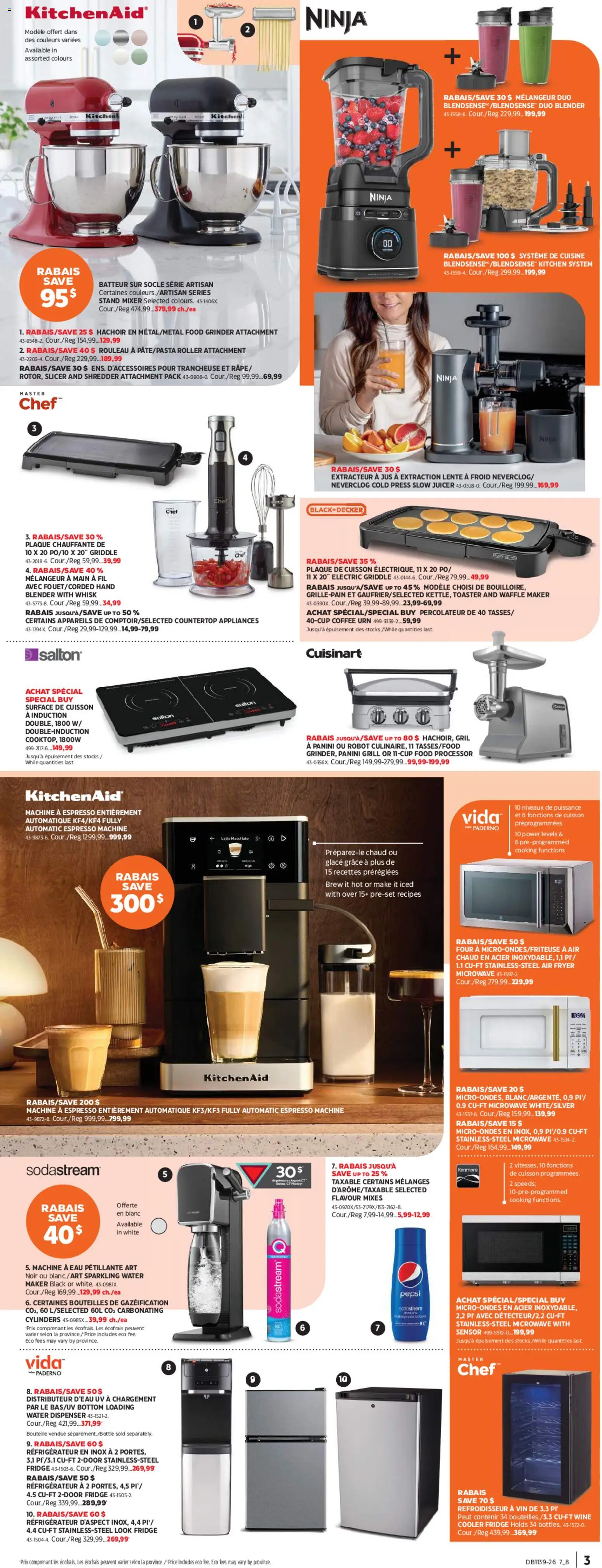 Canadian Tire flyer valid from Sep 24, 2026 | Page: 3 | Products: Panini grill, Pepsi, Grinder, Juicer