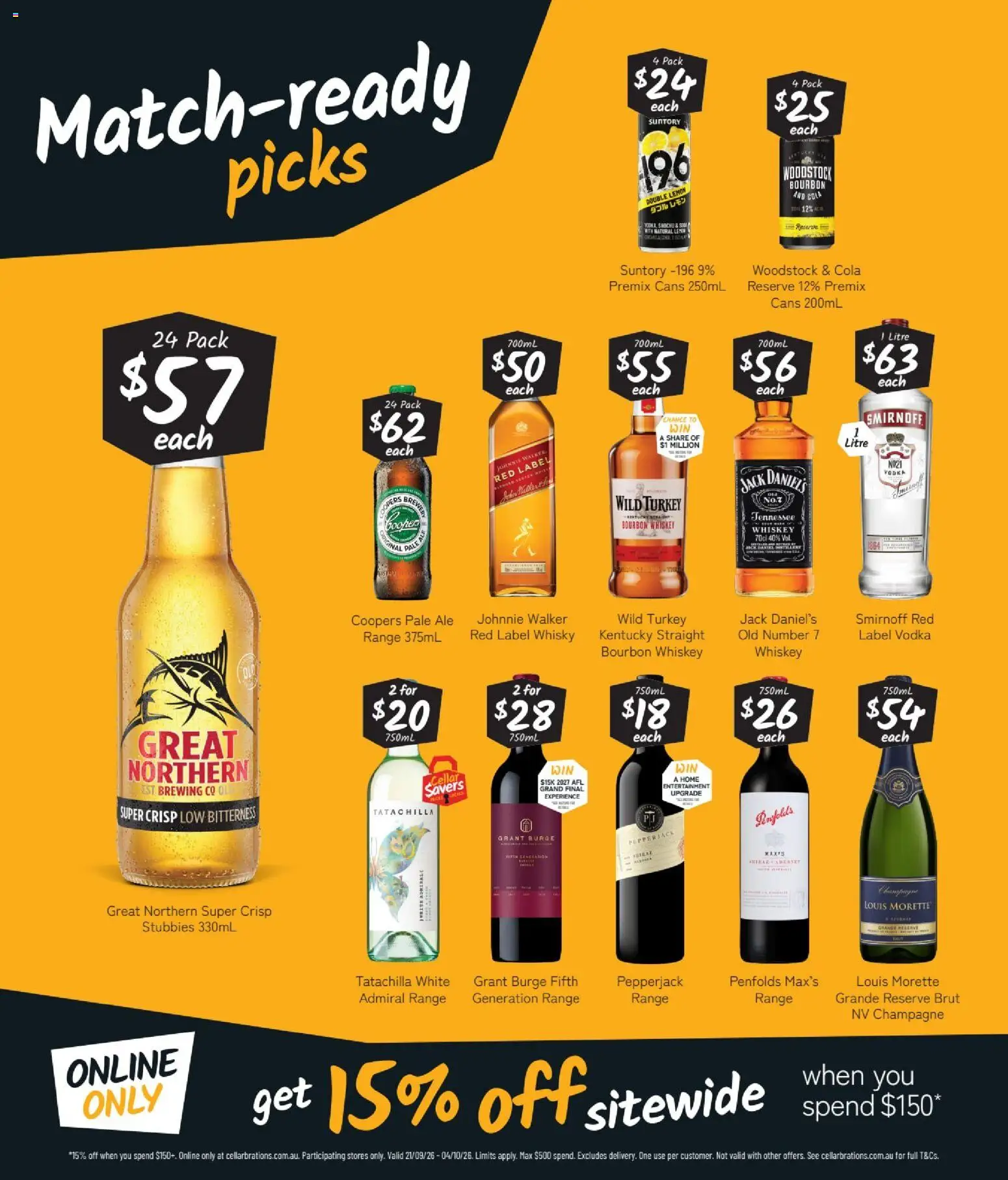Cellarbrations catalogue - valid from 21/09/2026 | Page: 2 | Products: Bourbon, Vodka, Lemon, Jack Daniel’s