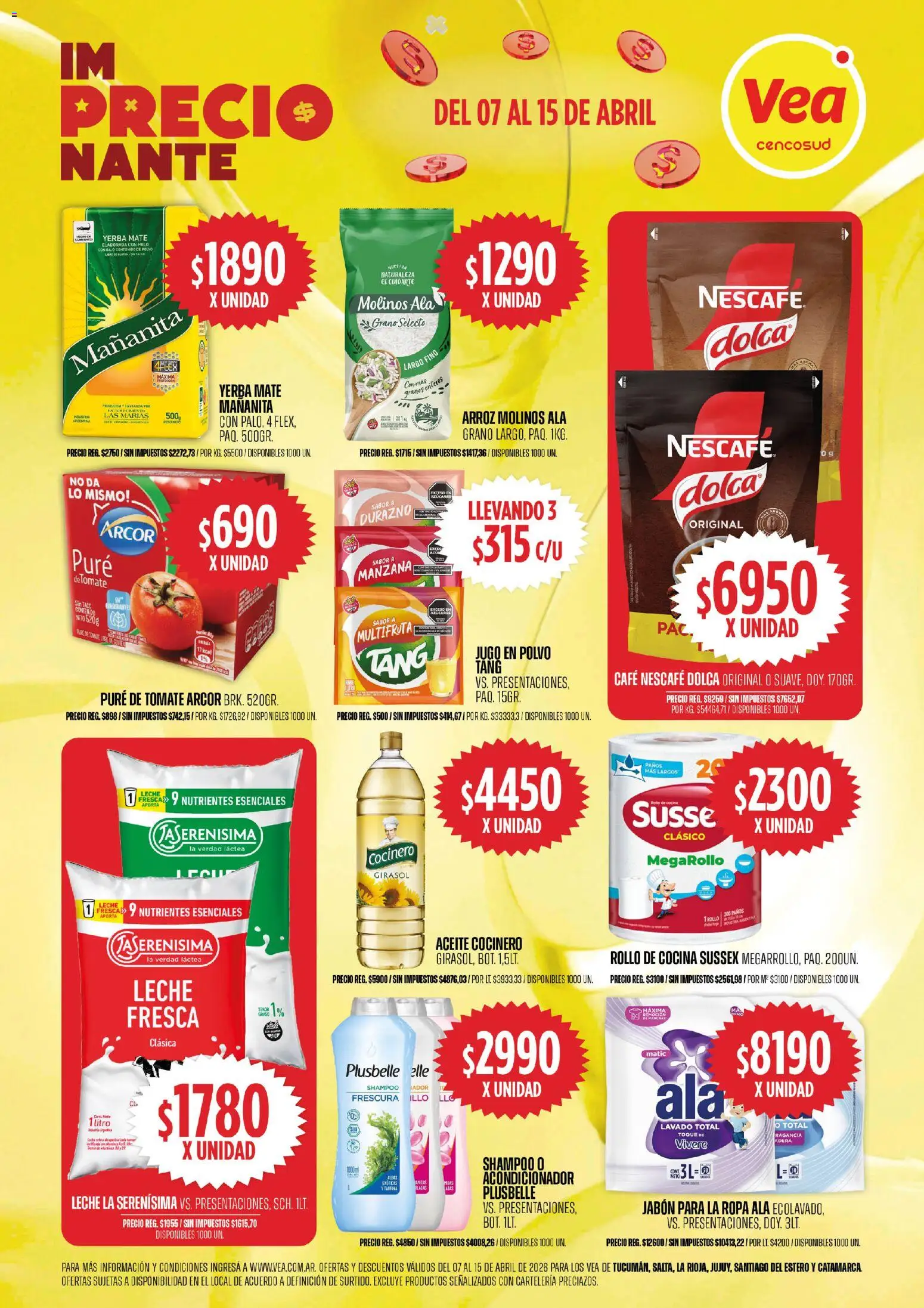 Vea ofertas │ válido desde el 07/04/2026 | Página: 1 | Productos: Mate, Aceite, Manzana, Leche