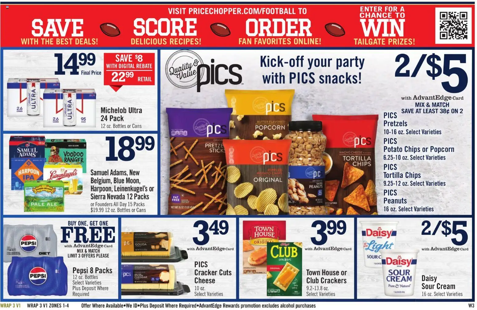 Price Chopper Weekly Ad - valid from 09/06/2026 | Page: 15 | Products: Potato chips, Butter, Alcohol, Tortilla chips