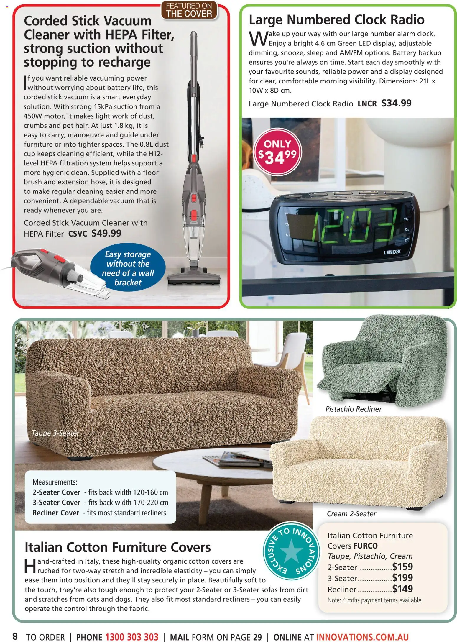 Innovations catalogue - valid from 21/09/2026 | Page: 8 | Products: Sofas, Light, Brush, Vacuum cleaner