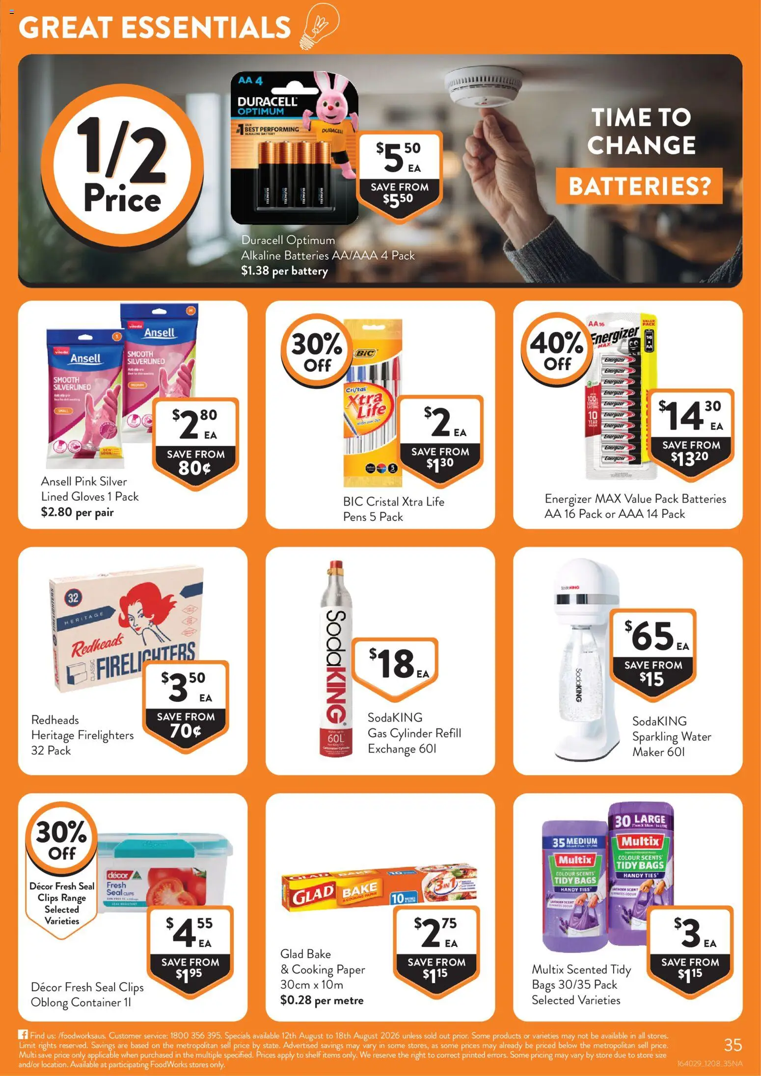 Foodworks catalogue - valid from 12/08/2026 | Page: 35 | Products: Shelf, Decor, Batteries, Clips