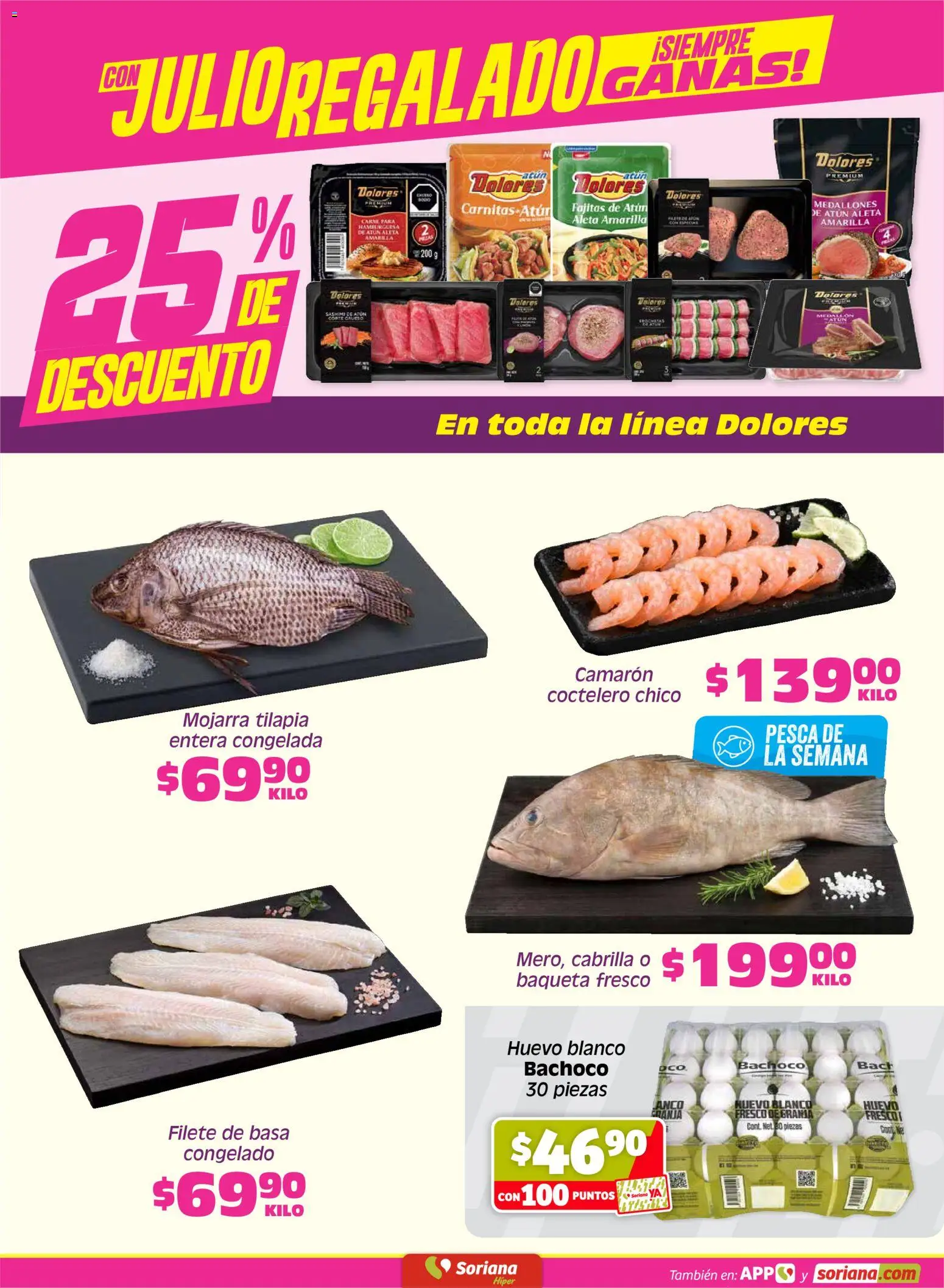 Nuevas ofertas de Soriana válidas en toda la República Mexicana desde el 17/07/2026. ¡Encuentra las mejores ofertas en Soriana Fin de Semana Híper: Chih, Delicias, Dur y Coah (excepto Saltillo)! | Página: 5 | Productos: Atún, Huevo