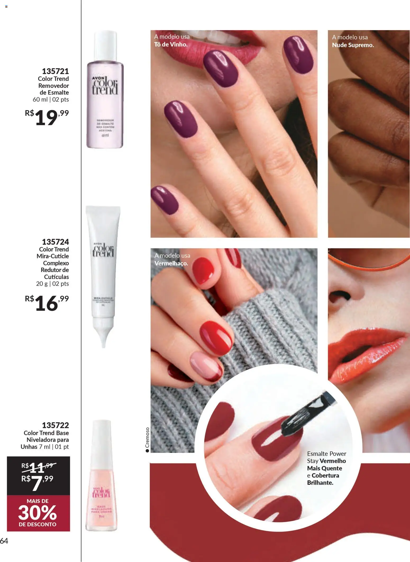 Avon Folheto - válido de 18.02.2026 | Página: 64 | Produtos: Base, Removedor de esmalte