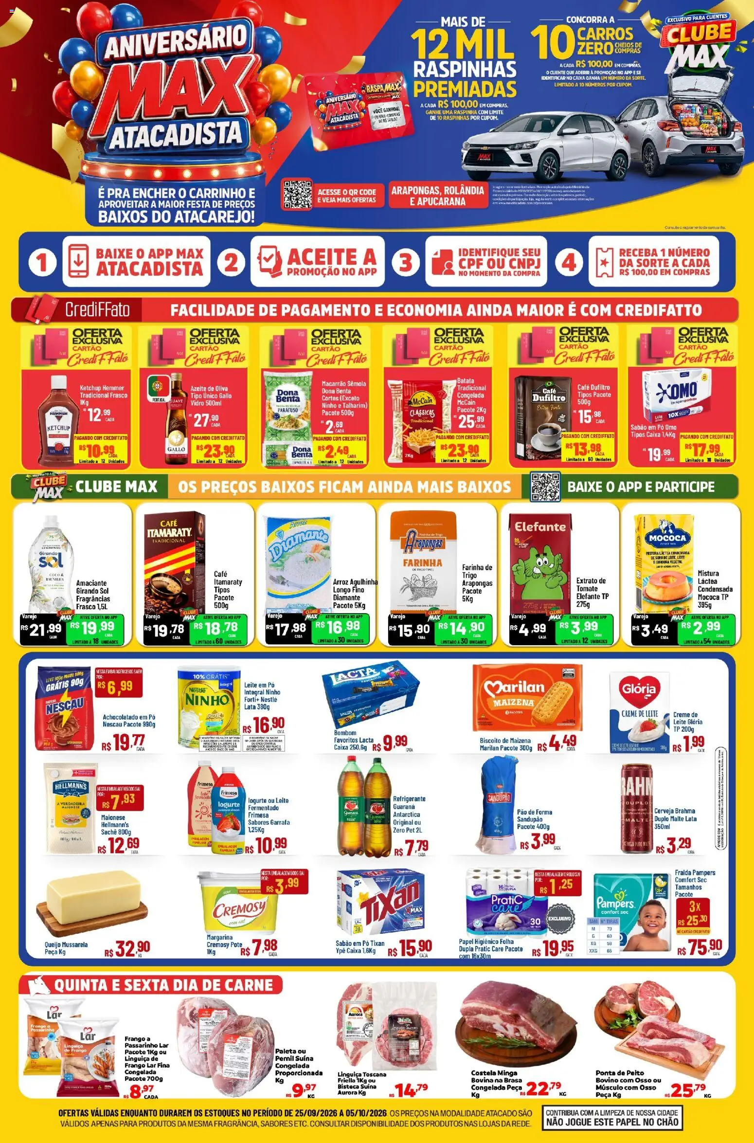 Max Atacadista Folheto - válido de 25/09/2026 | Página: 1 | Produtos: Pó, Farinha, Azeite, Leite em pó