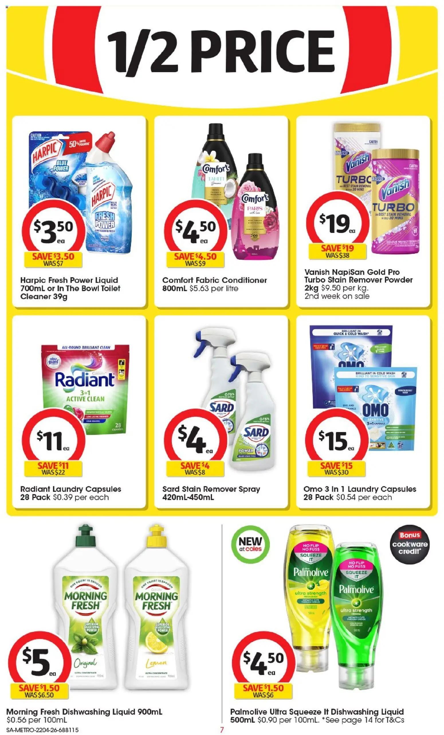 Coles catalogue - valid from 22.04.2026 | Page: 7 | Products: Toilet, Cleaner, Conditioner, Stain remover