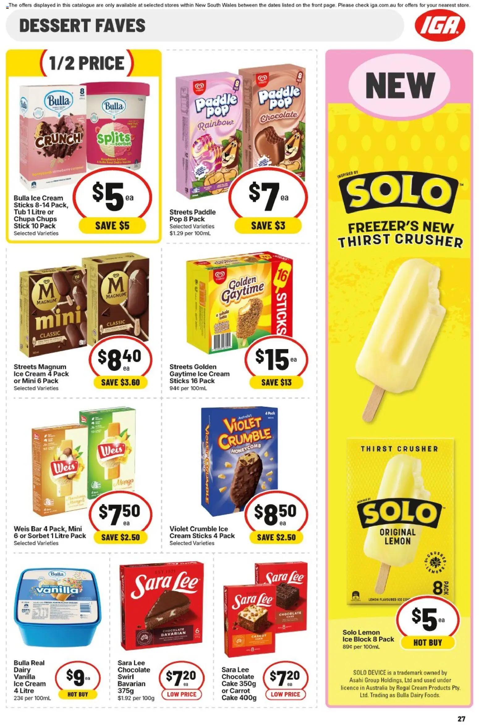 IGA catalogue - valid from 30/09/2026 | Page: 23 | Products: Dairy, Ice cream, Cake, Device