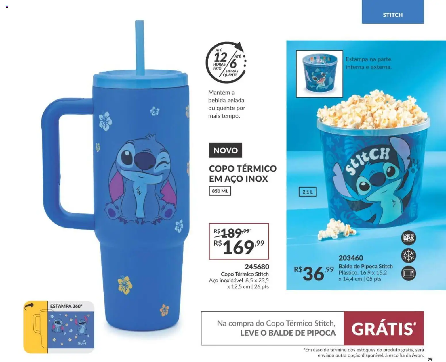 Avon Folheto - válido de 01/09/2026 | Página: 29 | Produtos: Bebida, Pipoca, Balde