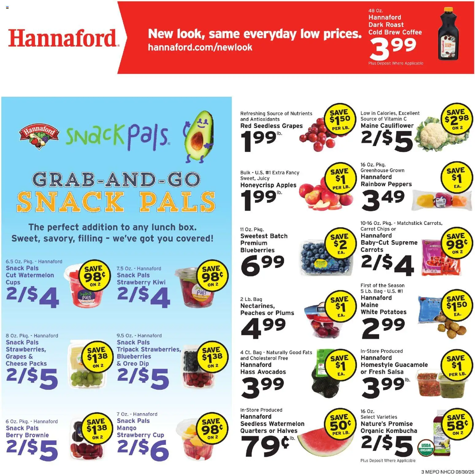 Hannaford Weekly Ad - valid from 08/30/2026 | Page: 5 | Products: Cheese, Kiwi, Grapes, Blueberries