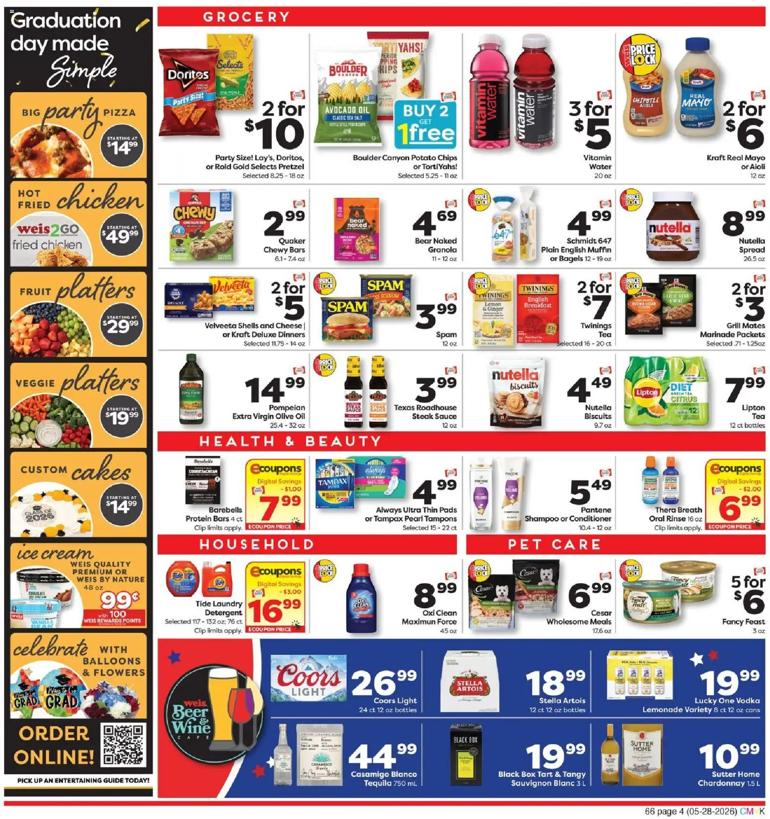 Weis Weekly Circular - NJ - valid from 28.05.2026 | Page: 4 | Products: Detergent, Pads, Tampons, Salt