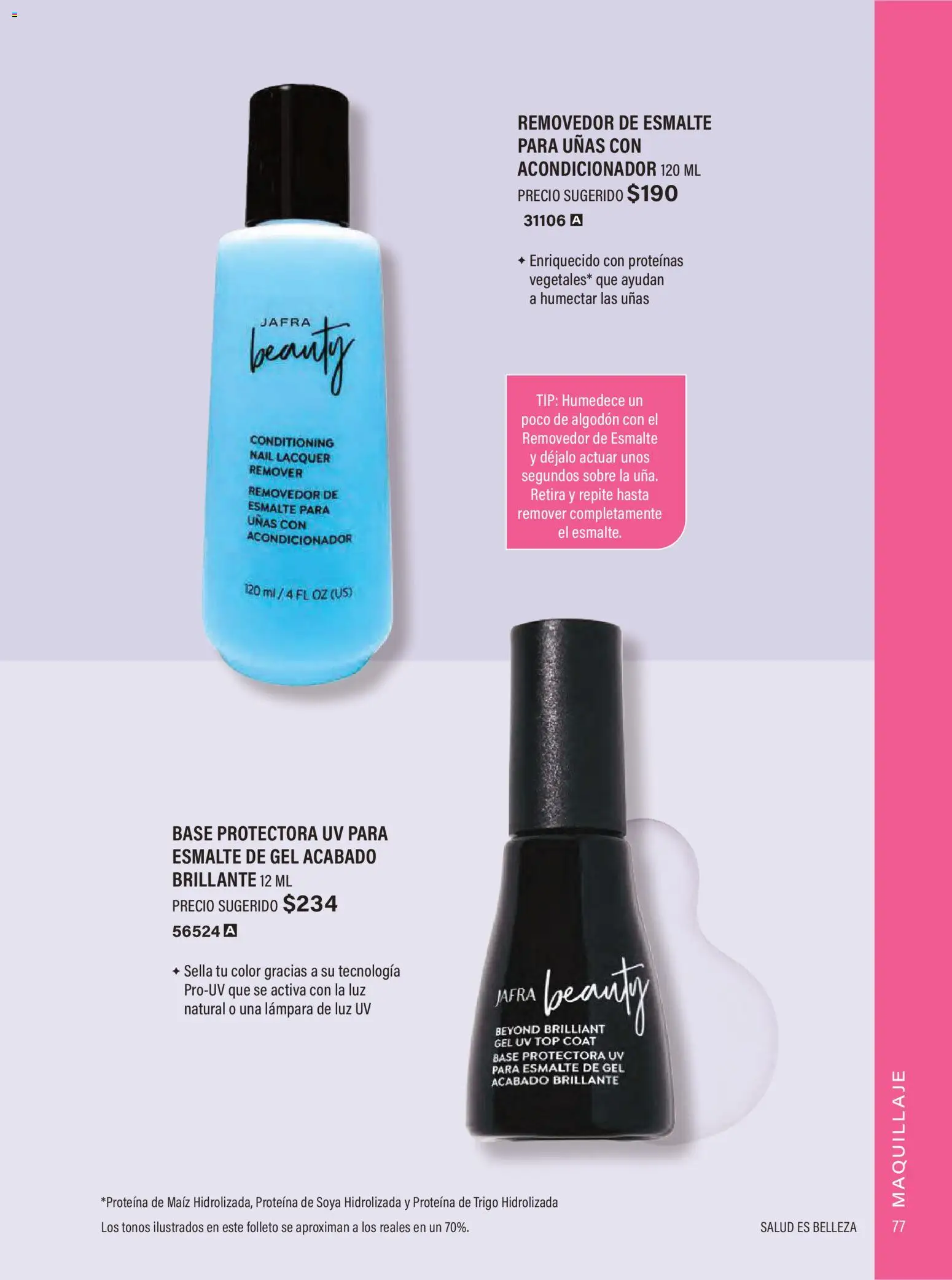 Nuevas ofertas de JAFRA válidas en toda la República Mexicana desde el 01/07/2026. ¡Encuentra las mejores ofertas en JAFRA catálogo Organizador de Ventas! | Página: 77 | Productos: Maíz, Maquillaje, Acondicionador, Sobre