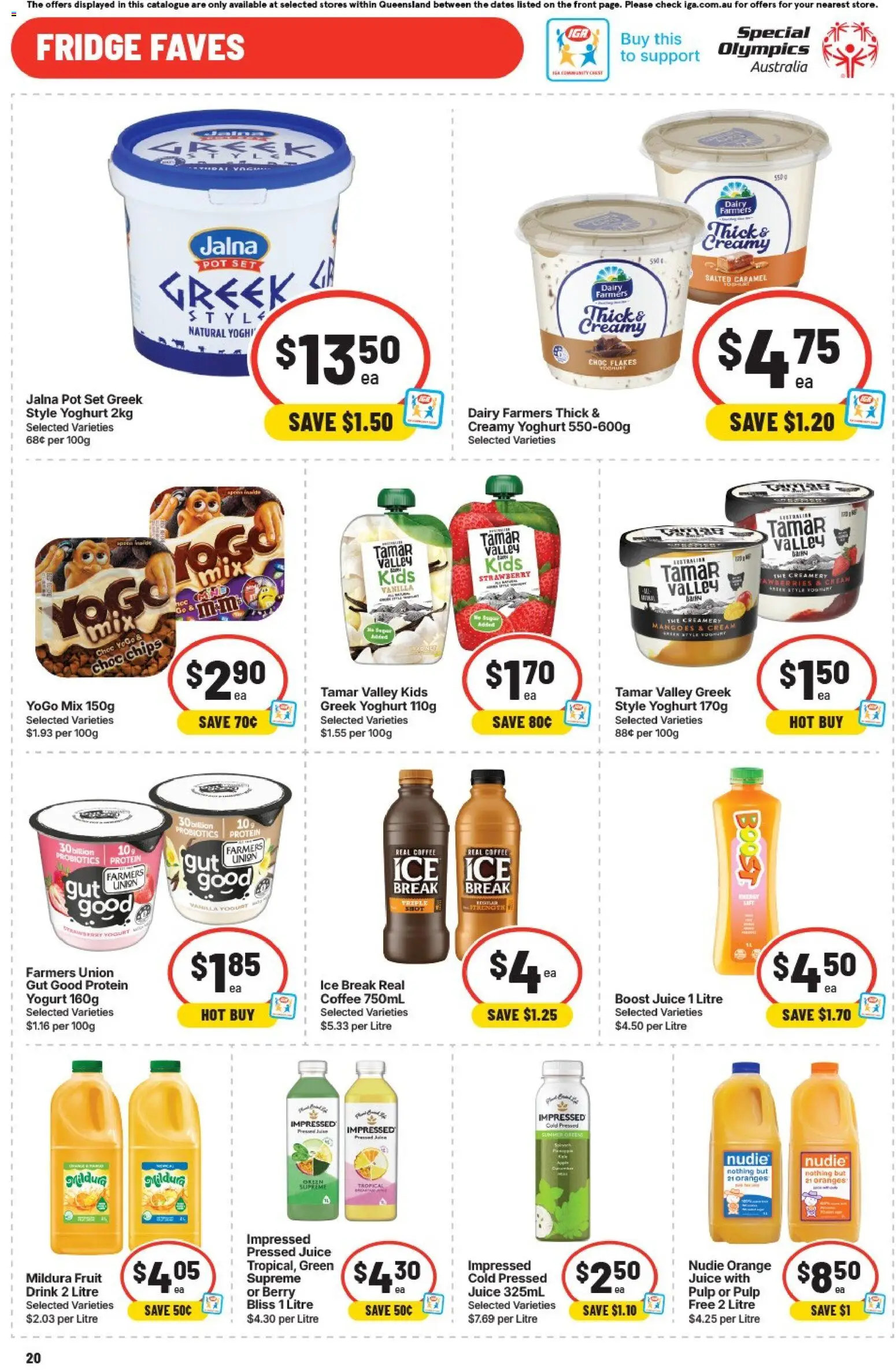 IGA catalogue - valid from 13.05.2026 | Page: 23 | Products: Dairy, Coffee, Oranges, Fridge