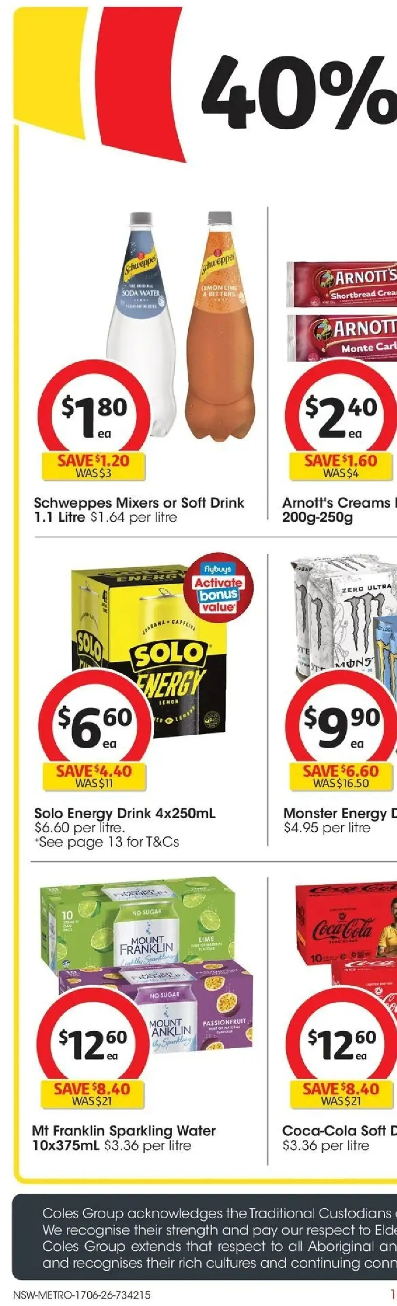 Coles catalogue - valid from 17.06.2026 | Page: 22 | Products: Energy drink, Passionfruit, Sugar, Lemon