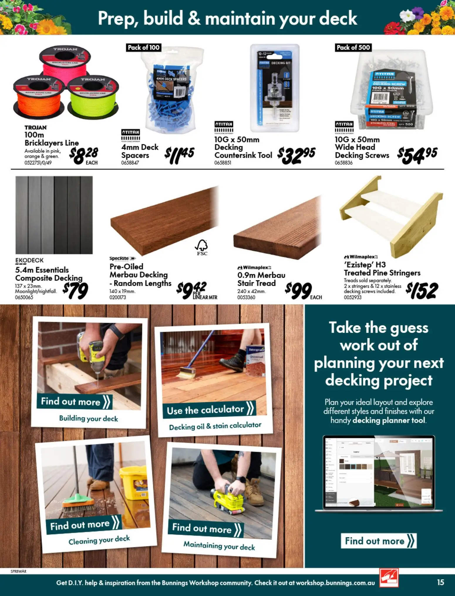 Bunnings Warehouse catalogue - valid from 09/09/2026 | Page: 15 | Products: Oil, Decking, Calculator