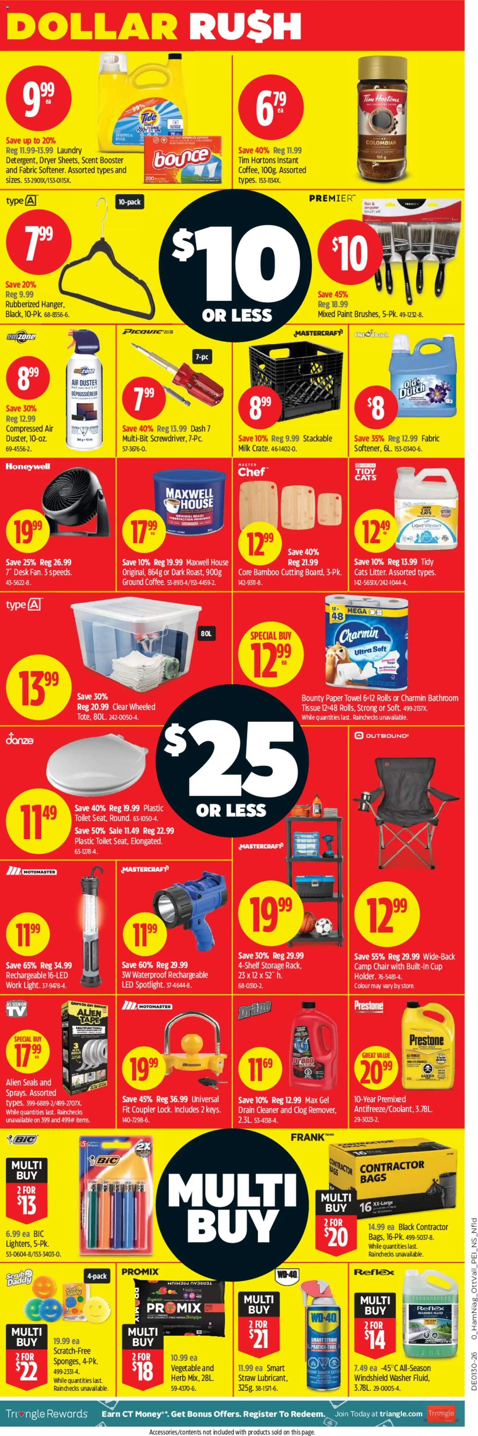Canadian Tire flyer valid from Jul 23, 2026 | Page: 2 | Products: Dryer, Brush, Chair, Milk