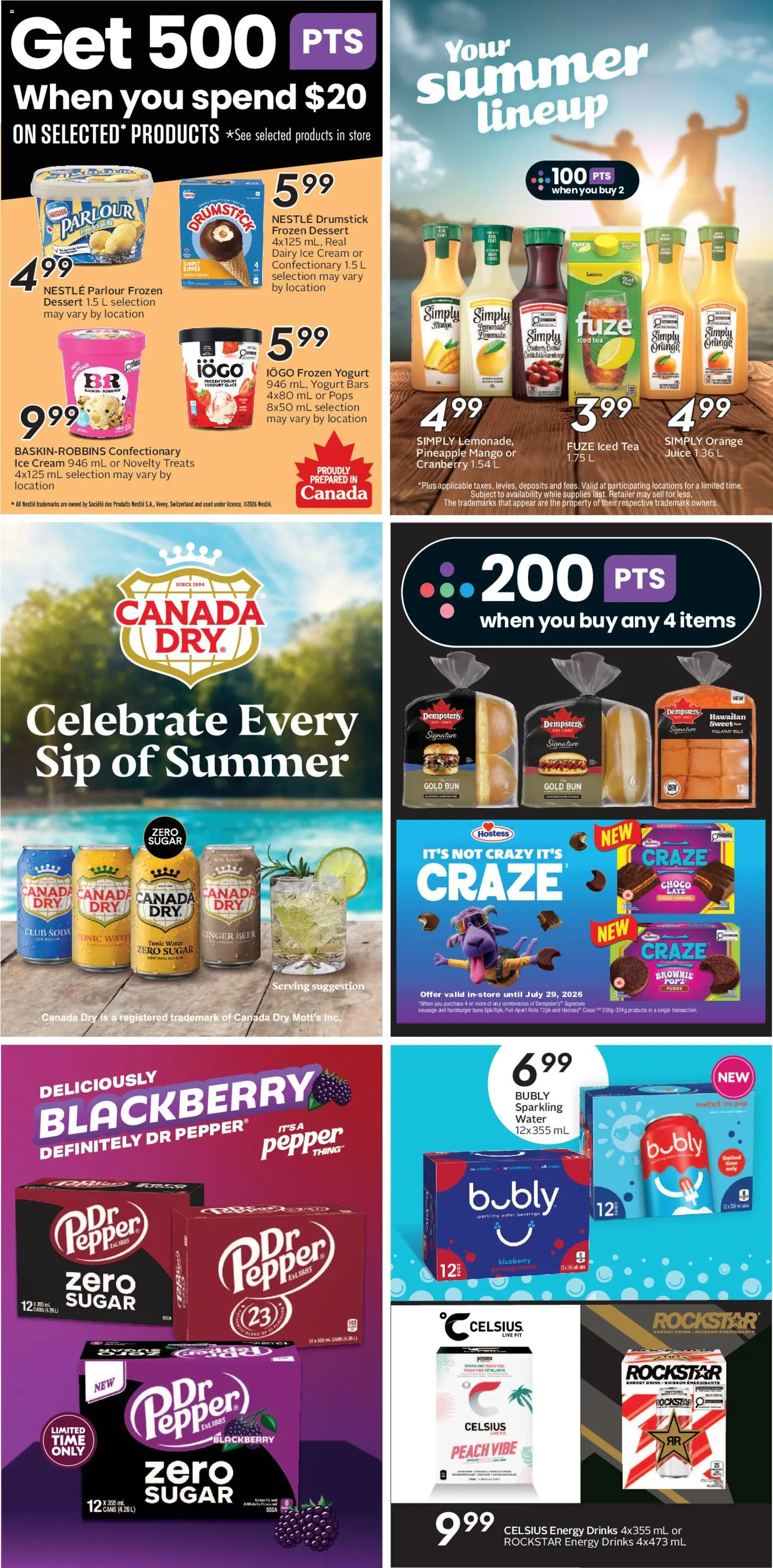 Safeway flyer valid from Jul 23, 2026 | Page: 20 | Products: Tea, Tonic, Mango, Vanilla