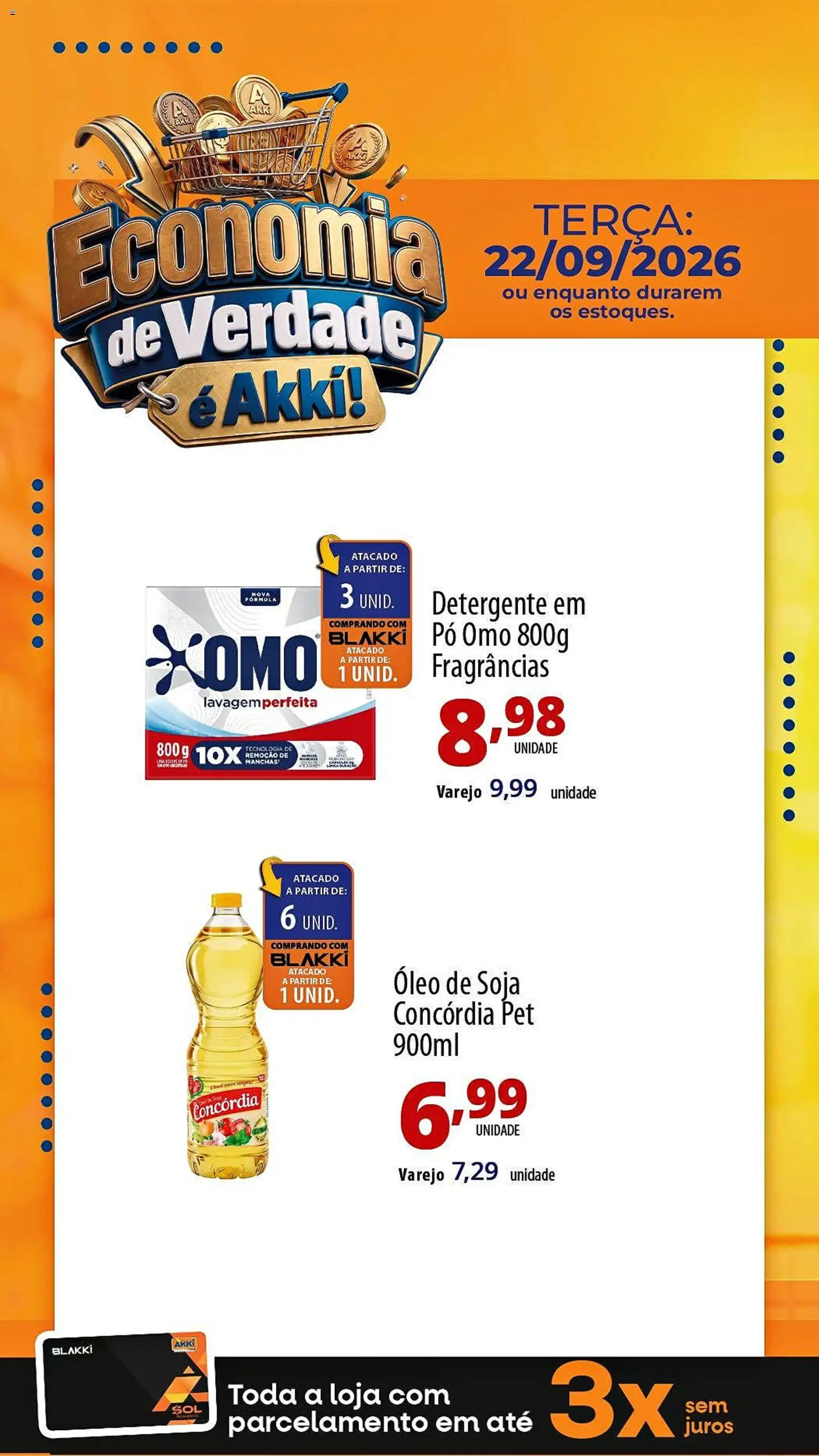 Akki Atacadista Folheto - válido de 22/09/2026 | Página: 1 | Produtos: Pó, Detergente, Óleo, Soja