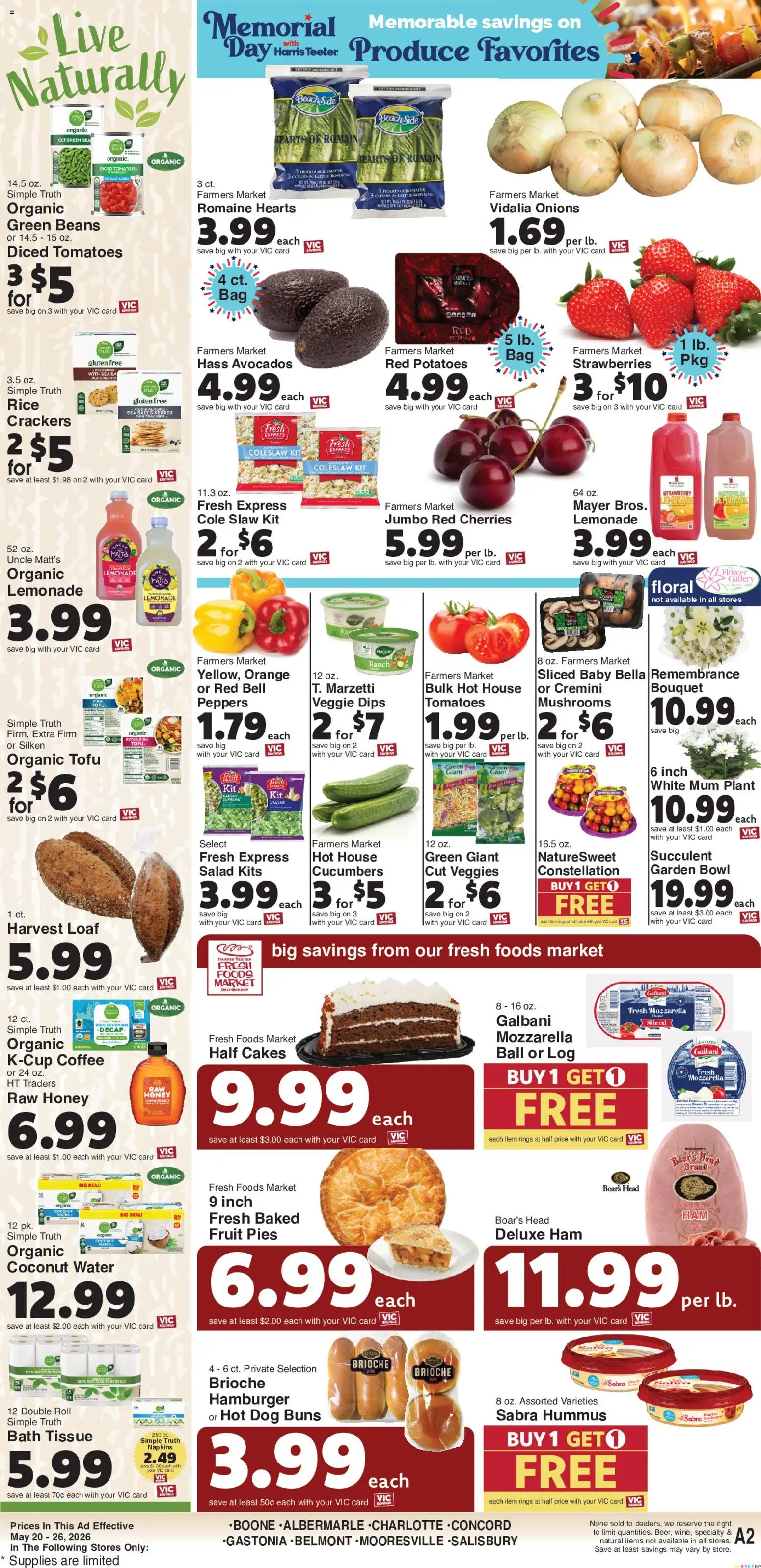 Harris Teeter Weekly Ad - valid from 20.05.2026 | Page: 13 | Products: Mushrooms, Strawberries, Cucumbers, Salad