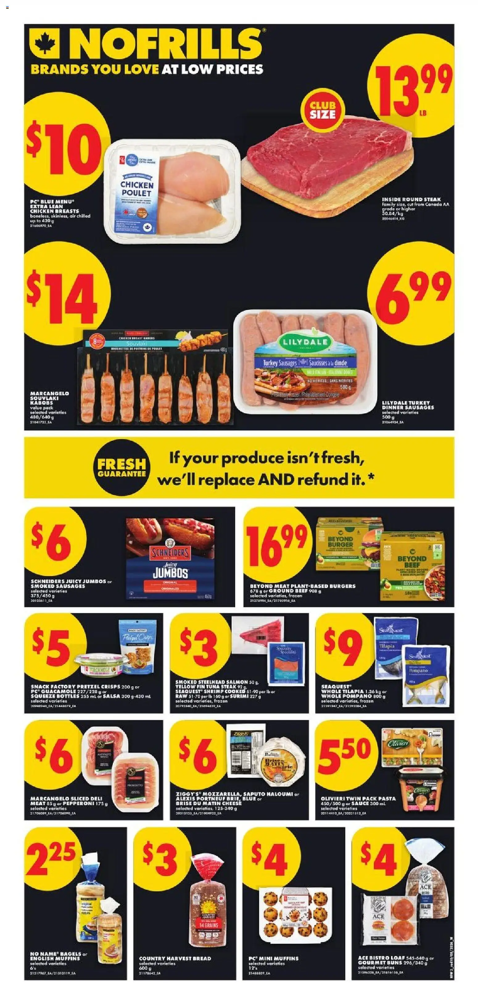 No Frills flyer valid from Aug 13, 2026 | Page: 4 | Products: Turkey, Muffins, Tuna steak, Steak