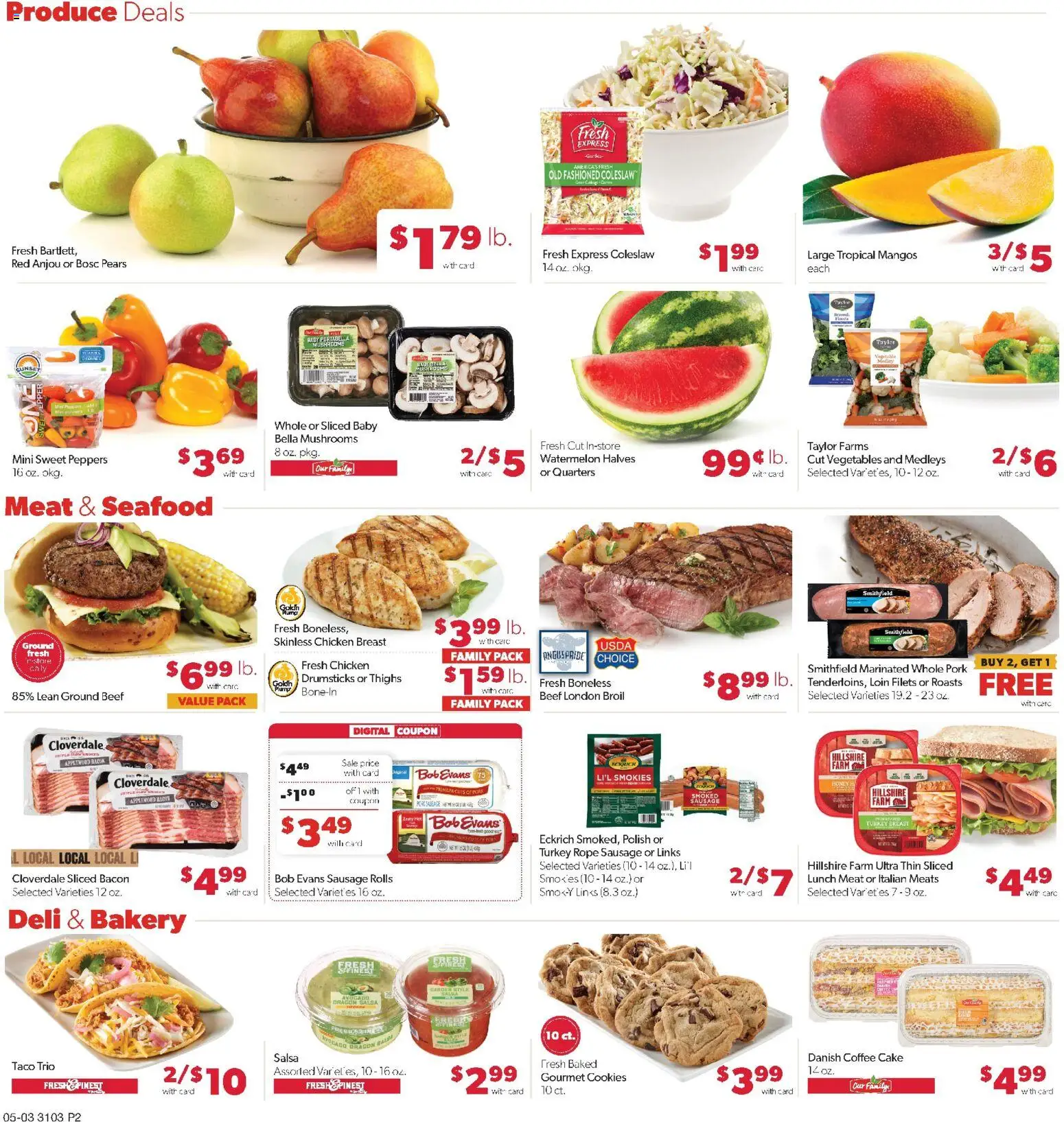Family Fare Weekly Ad - ND - valid from 03.05.2026 | Page: 2 | Products: Bakery, Mushrooms, Pork, Cookies
