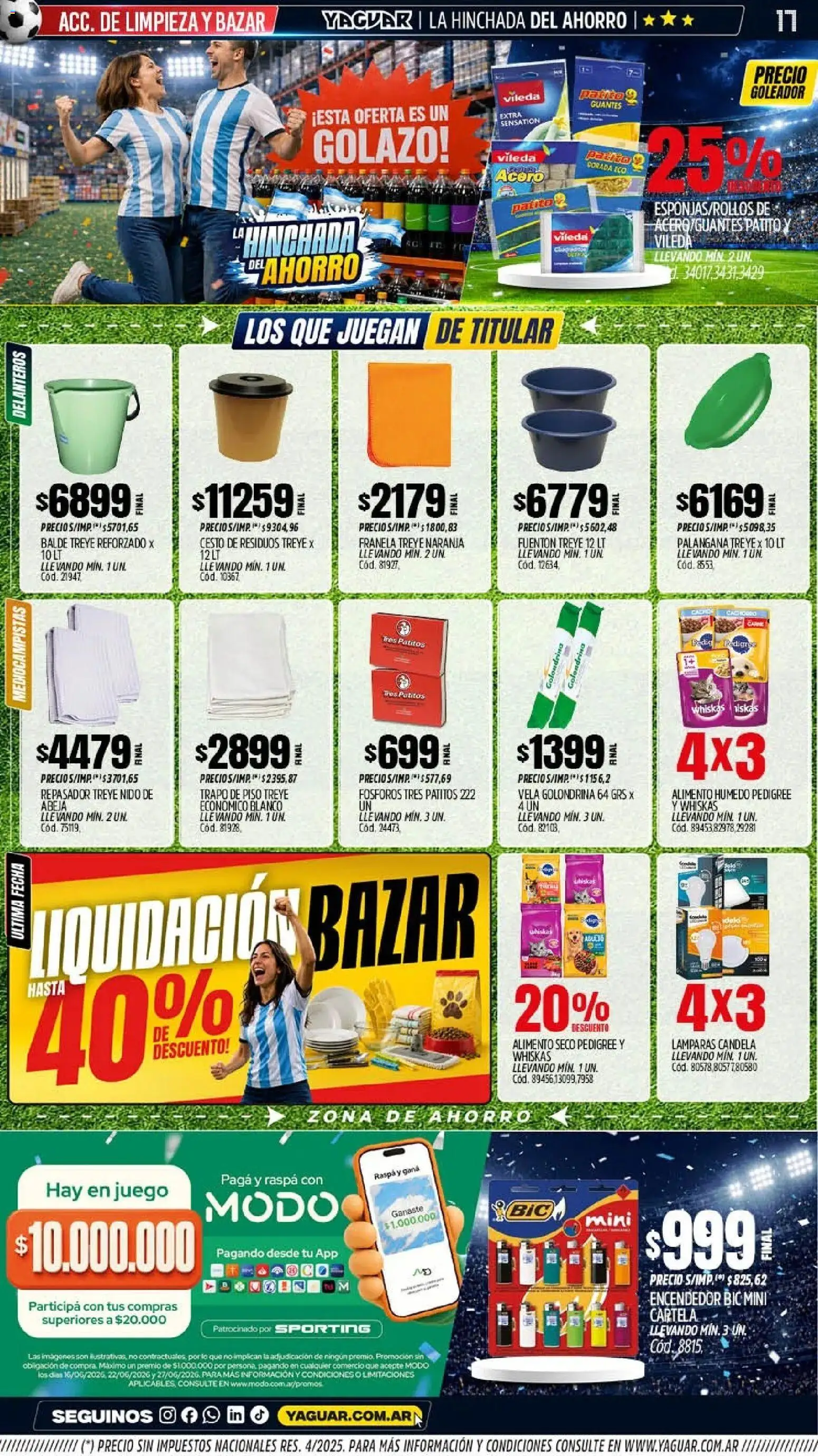 Yaguar - Oferta Semanal Córdoba │ válido desde el 15.06.2026 | Página: 16 | Productos: Trapo de piso, Fósforos, Vela, Guantes