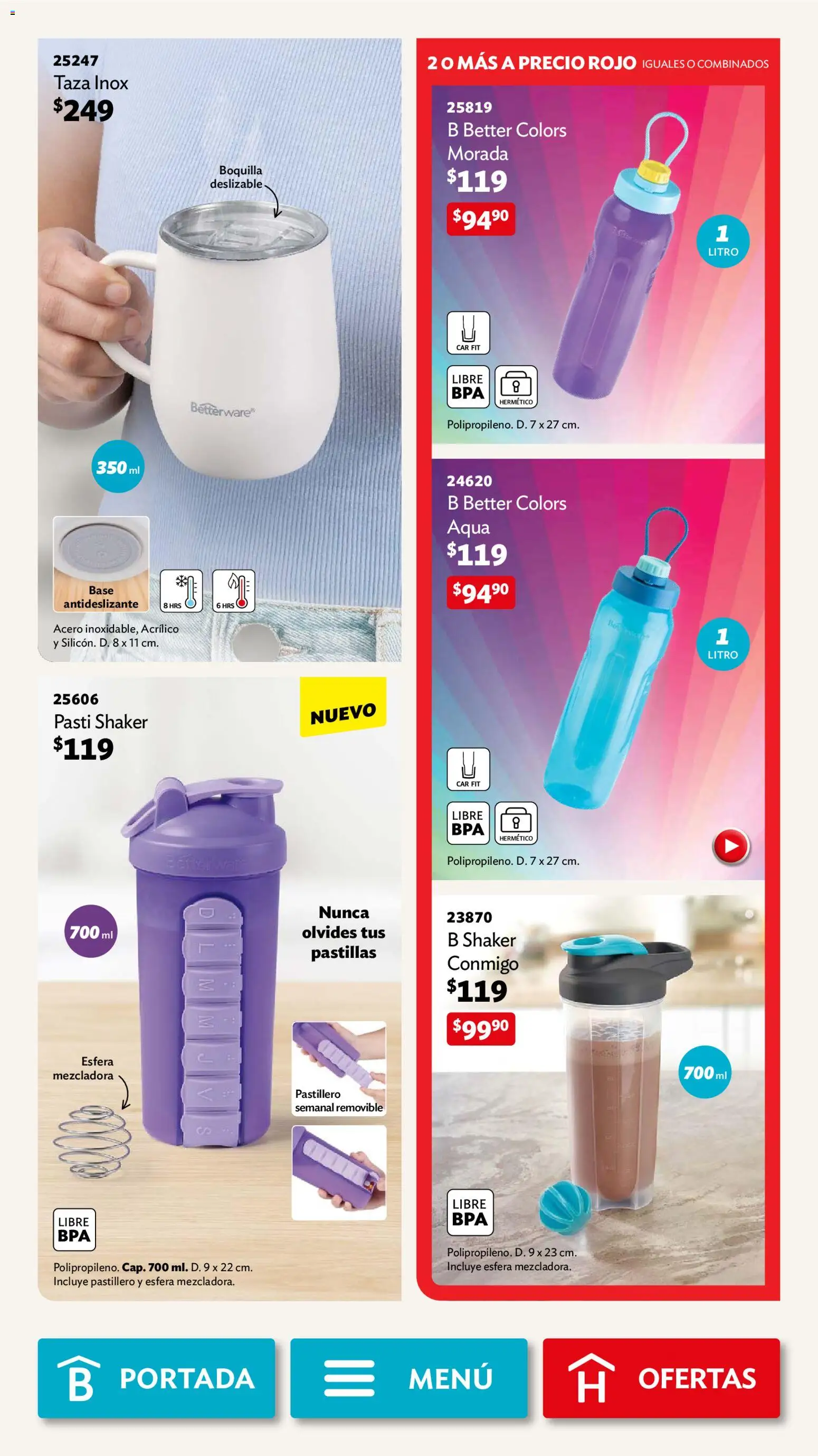 Nuevas ofertas de Betterware válidas en toda la República Mexicana desde el 02/02/2026. ¡Encuentra las mejores ofertas en Betterware campaña 2 2026! | Página: 87 | Productos: Taza, Pastillero