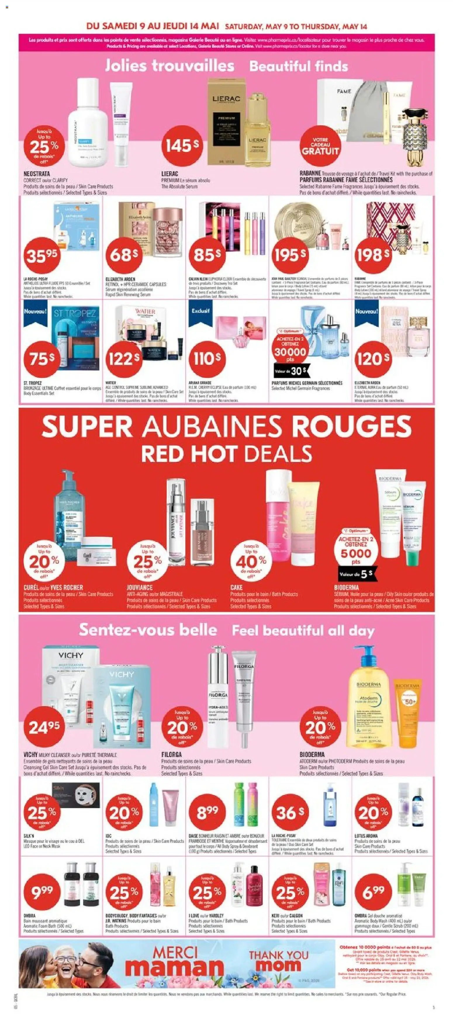 Pharmaprix flyer valid from 08.05.2026 | Page: 9 | Products: Perfume, Mask, Deodorant, Bath