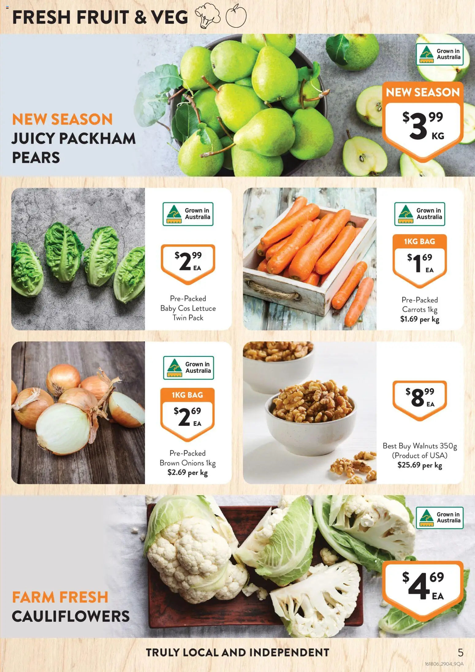 Foodworks catalogue - valid from 29.04.2026 | Page: 5 | Products: Lettuce, Carrots, Onions, Bag